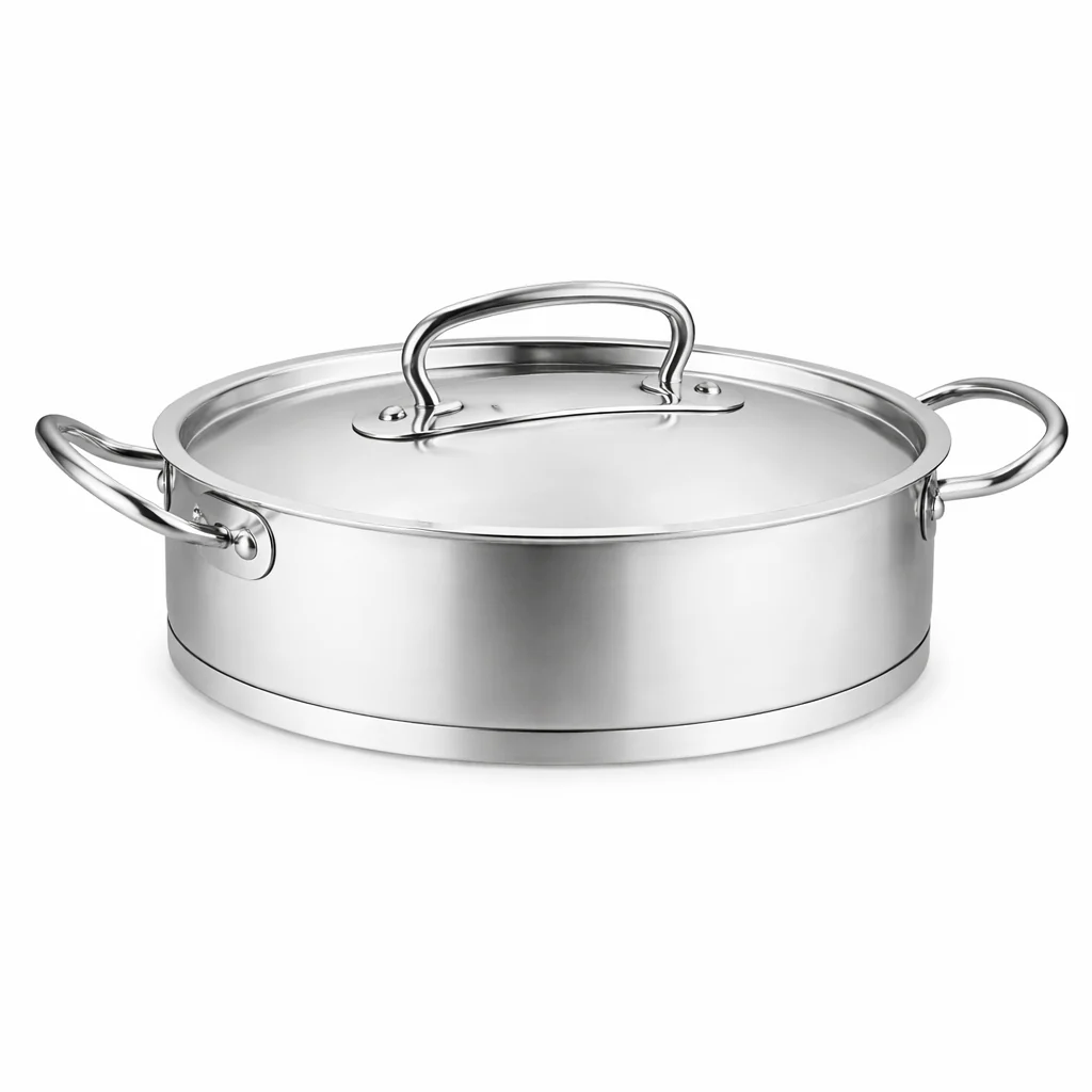 Proline Low Casserole 20x9 cm / 24x10 cm – Stainless Steel Cooking Pot with Lid - Image 2