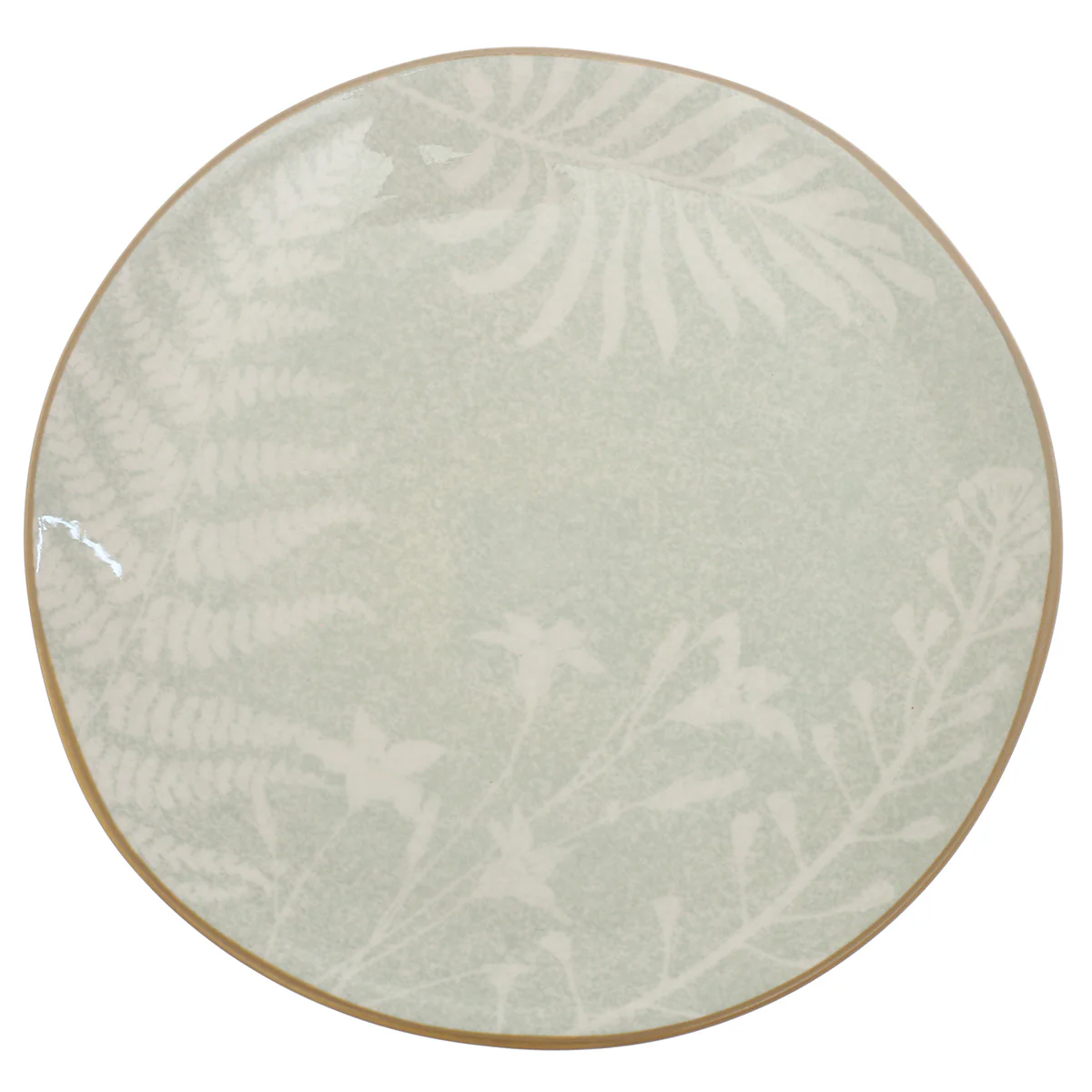 Quarter Plate – Green Ceramic Plate with Gold Rim | 8 Inch - Image 2