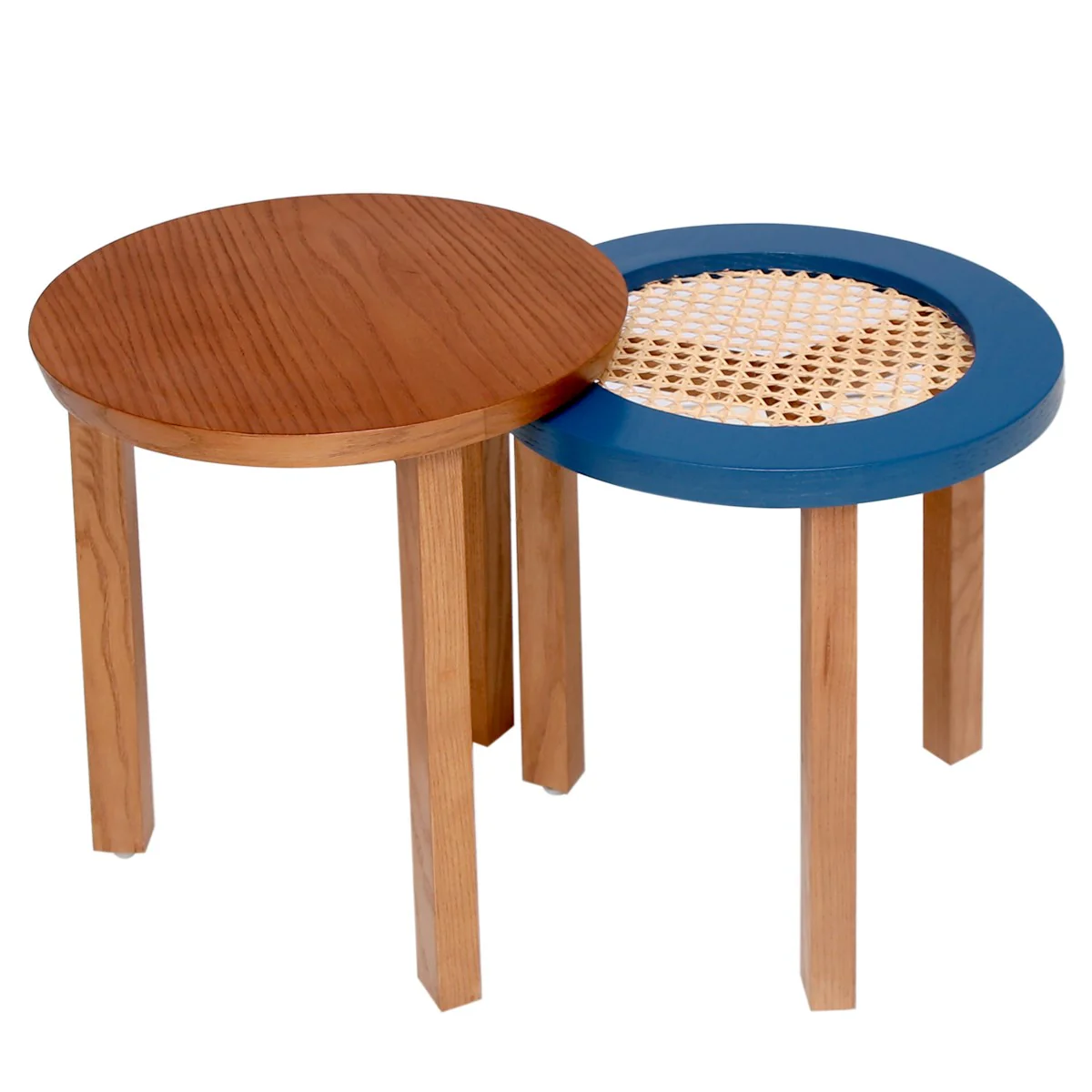 Rattan Block Nest of Table (set of 2) (Rung) - Image 2