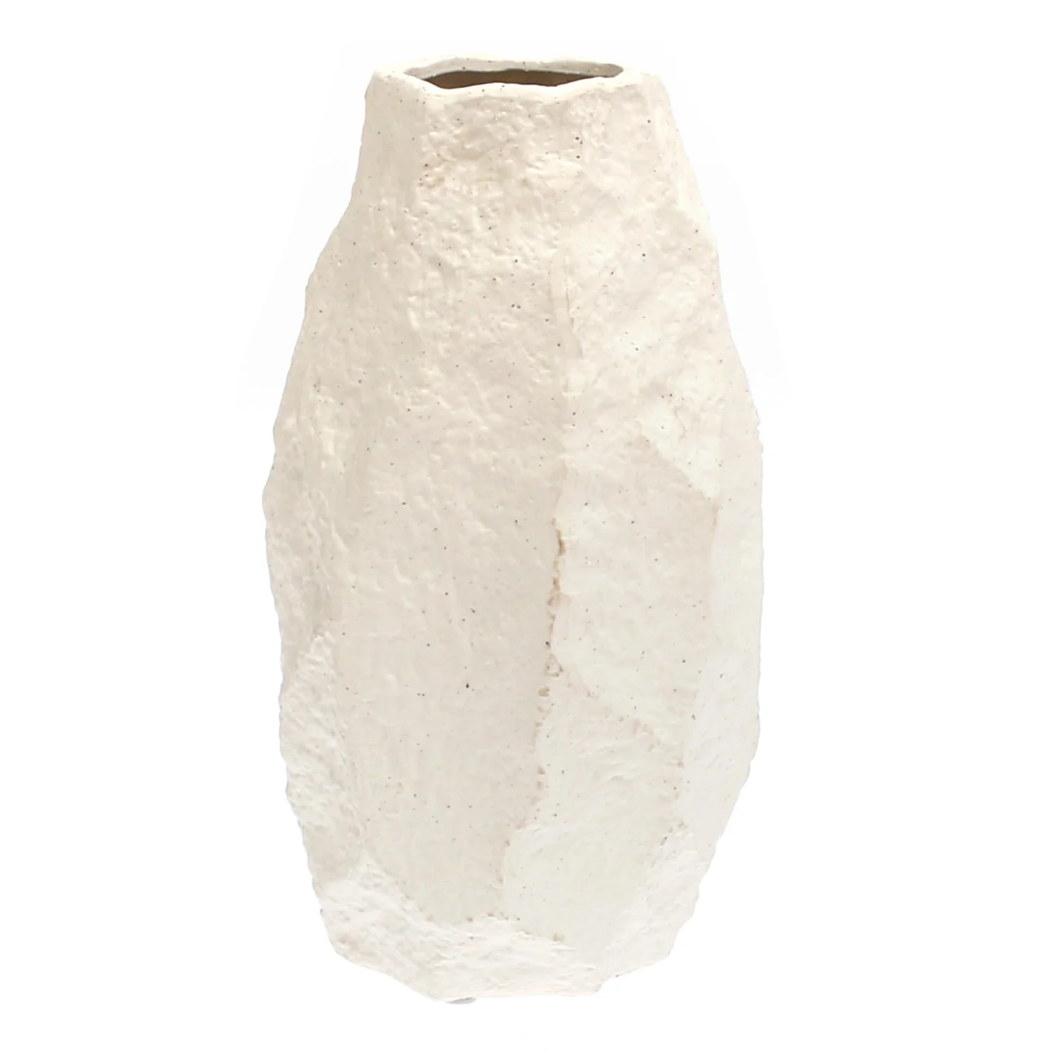 Rock Design Vase White – Textured Stone-Look Ceramic Decor - Image 2