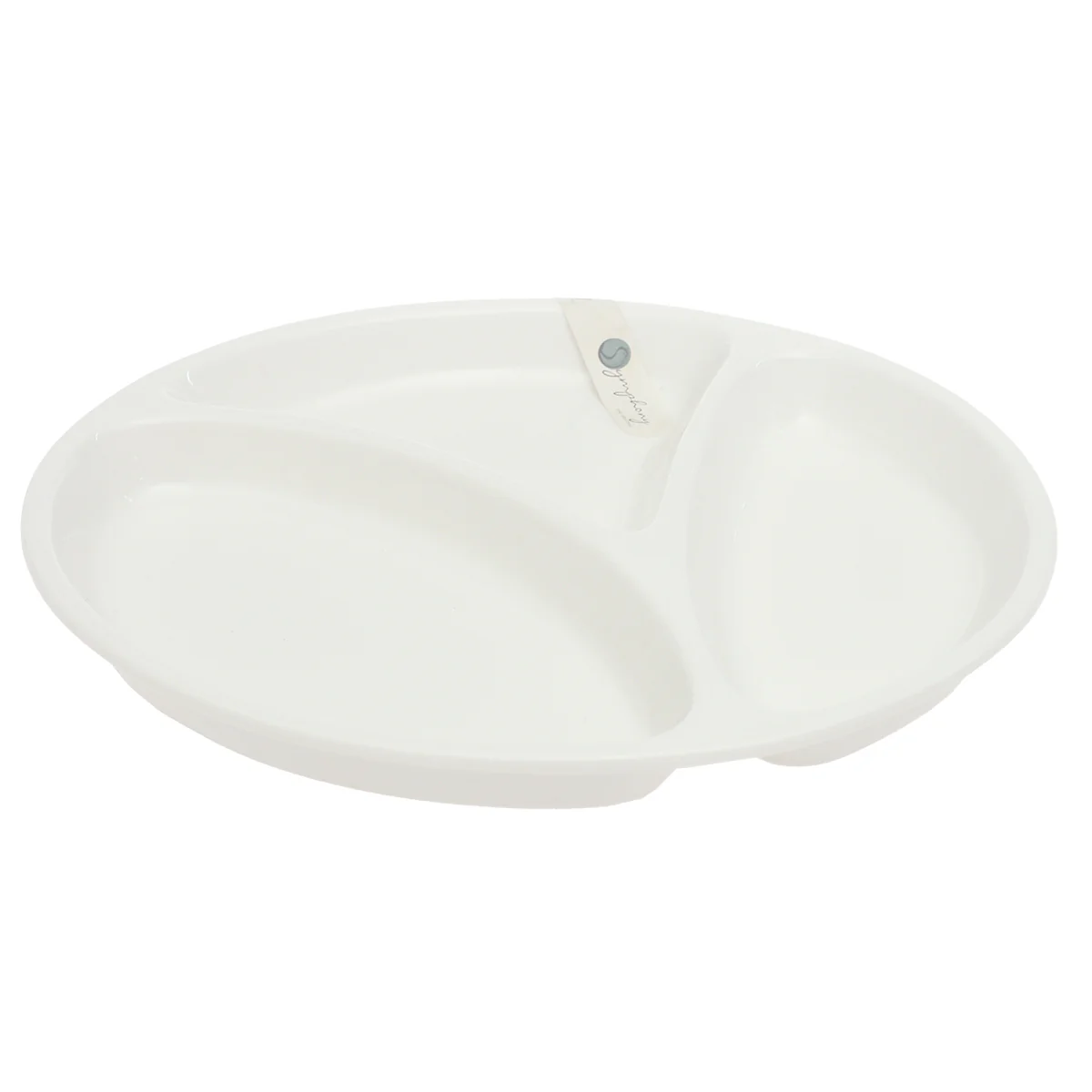 Round 3 Division Symphony Plate – Elegant White Sectioned Serving Plate