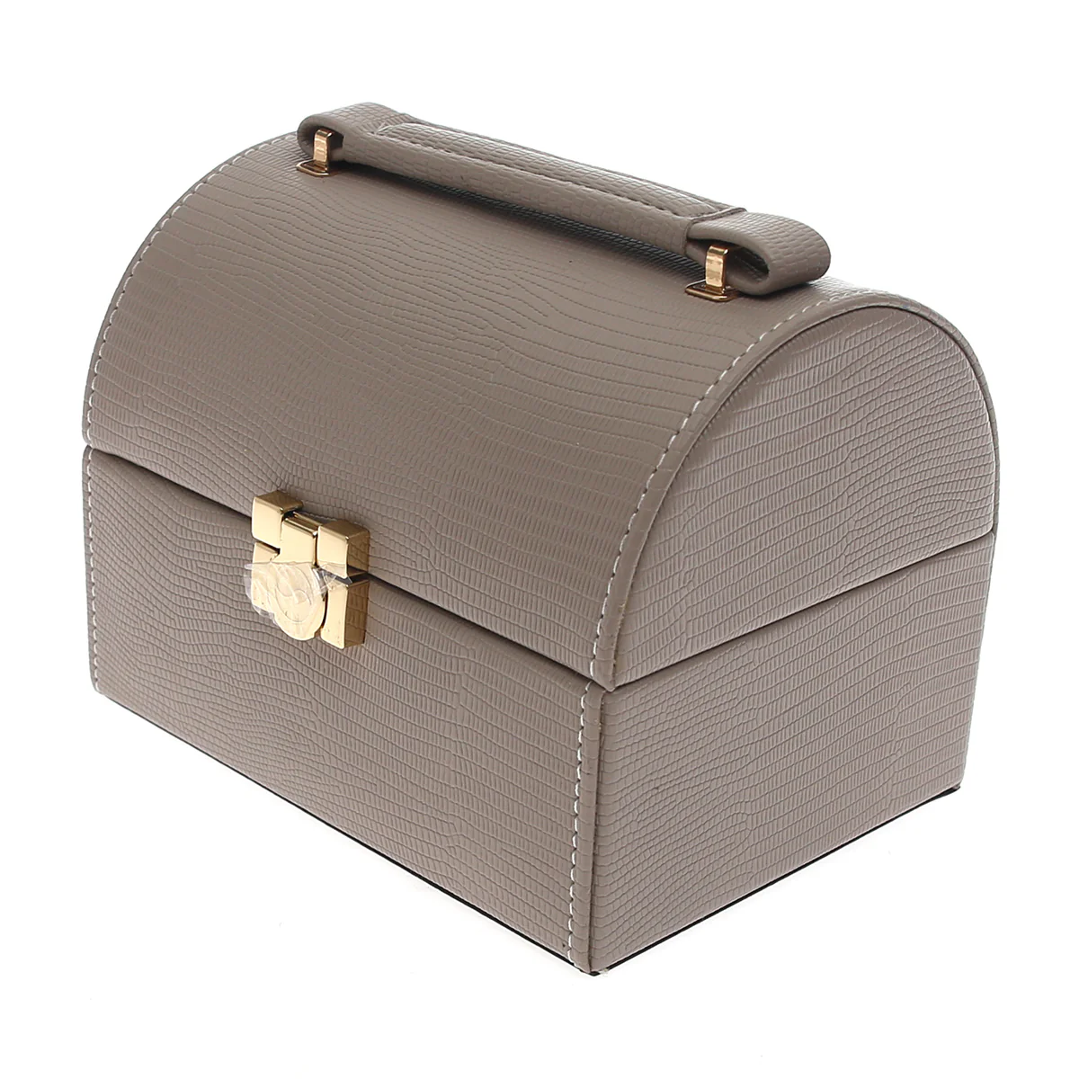 Round Top Jewelry Storage Box – Compact Organizer with Handle & Lock