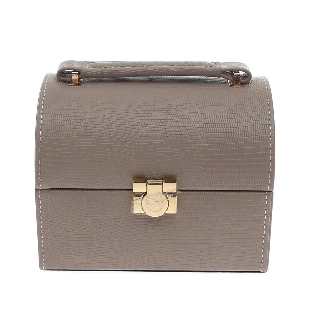 Round Top Jewelry Storage Box – Compact Organizer with Handle & Lock - Image 2