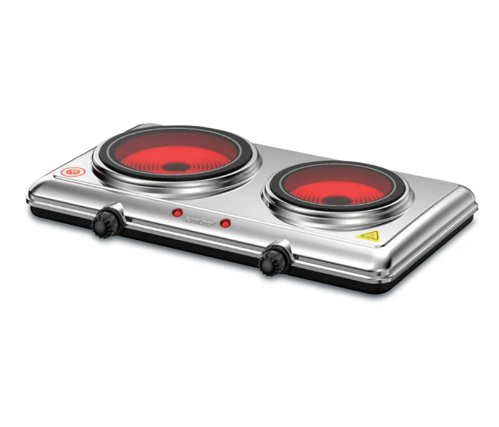 Sanford Double Burner Infrared Cooker 2100W with 5 Temperature Settings – Stainless Steel Electric Cooker (SF5004IC)