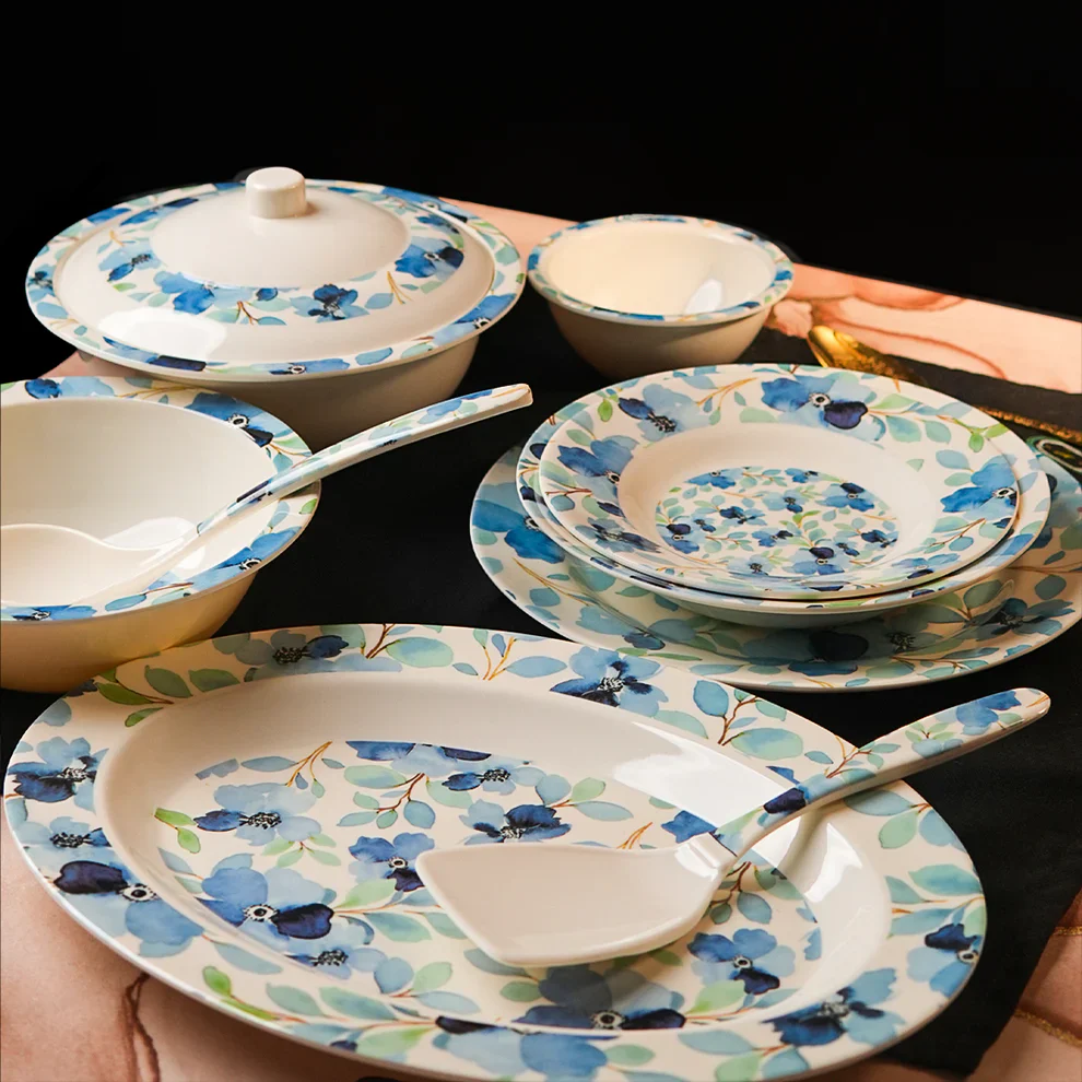 Sea of Blue Dinner Set – Coastal Florals with Fresh, Timeless Elegance (22 / 30 / 43 PCS) - Image 6