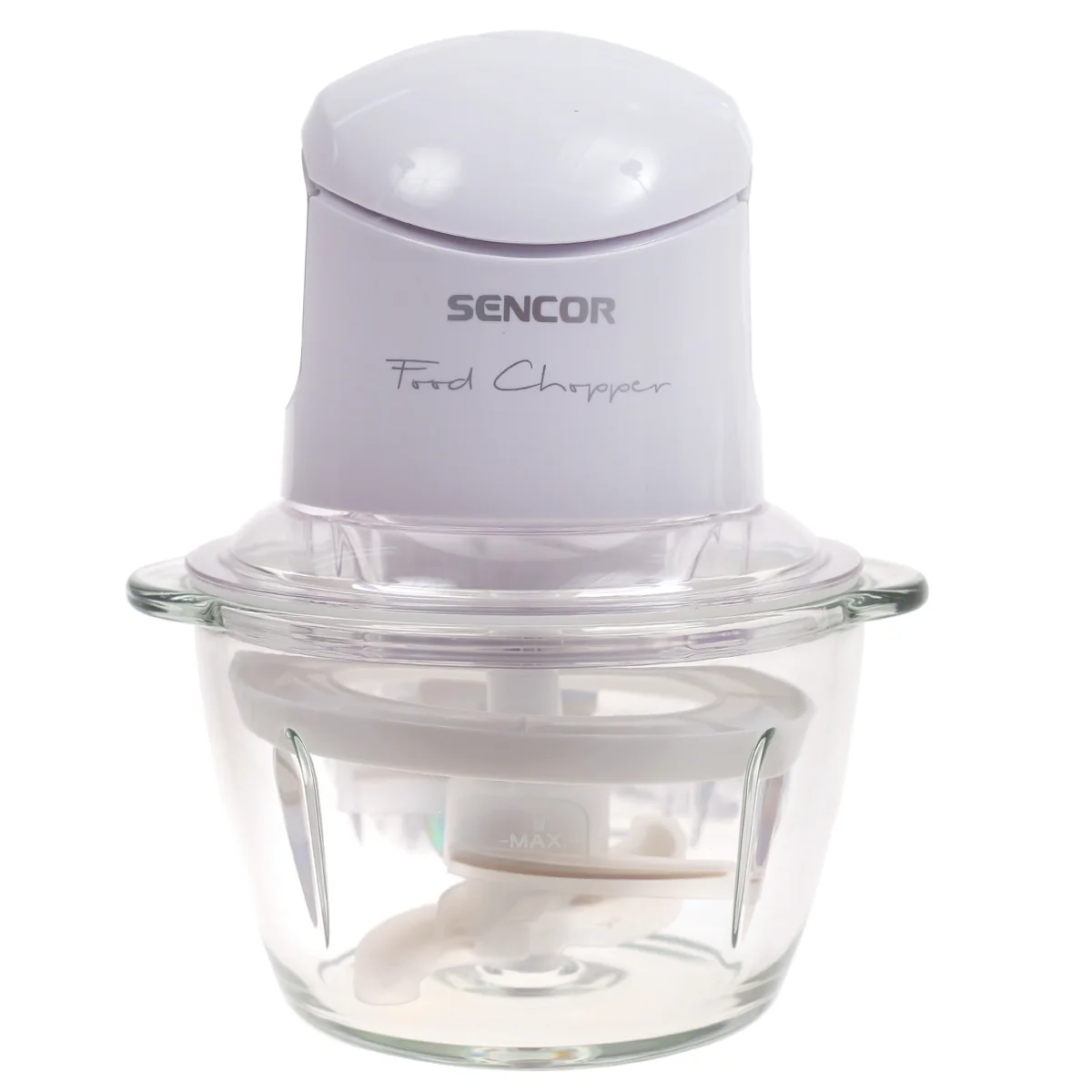 Sencor Food Chopper 500W with Glass Bowl & Stainless Steel Blade – Compact One-Touch Chopper (SCB5100WH)