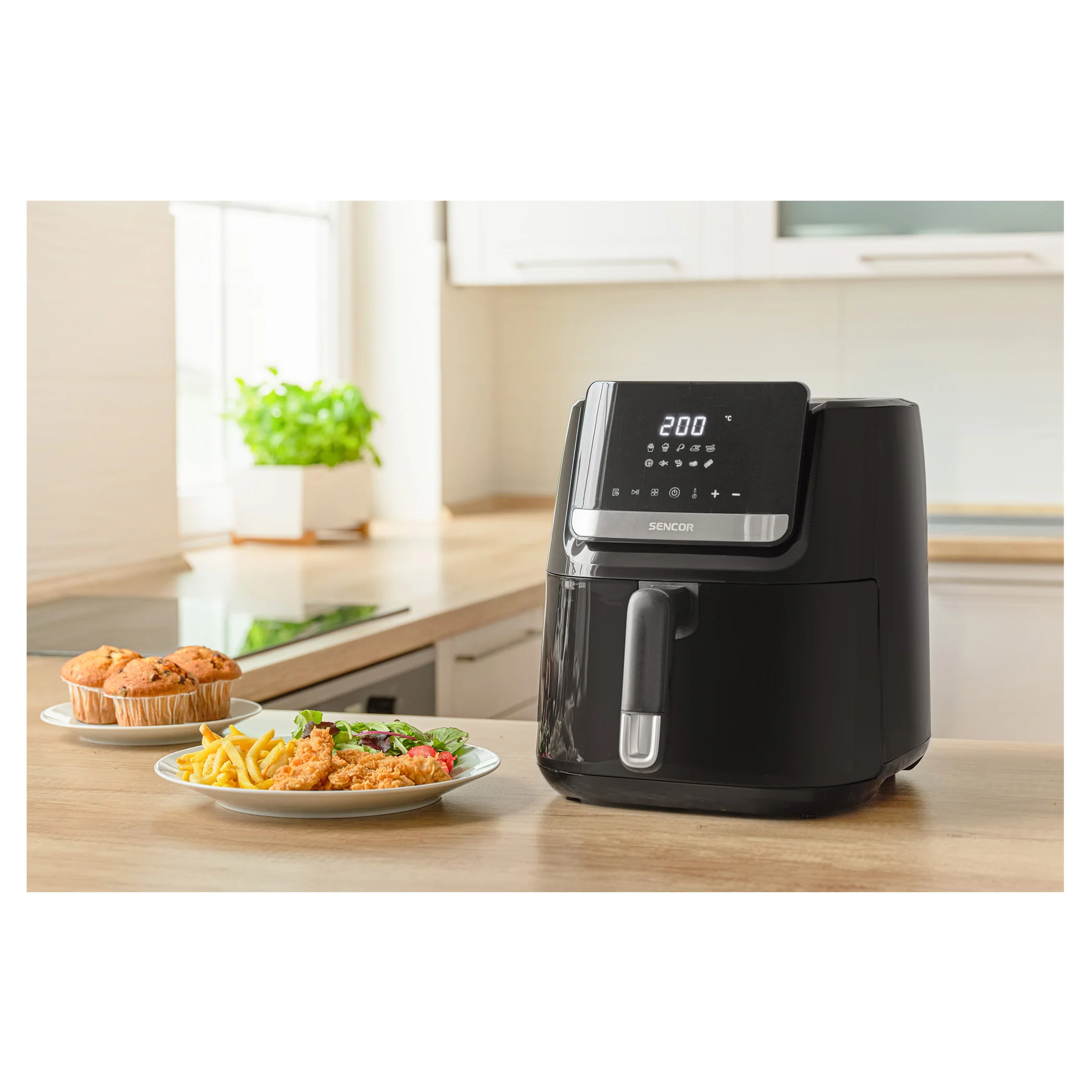 Sencor SFR6550BK Digital Air Fryer – 6.5 L XL Capacity, 1600 W, Oil-Free Rapid Hot Air Technology - Image 10
