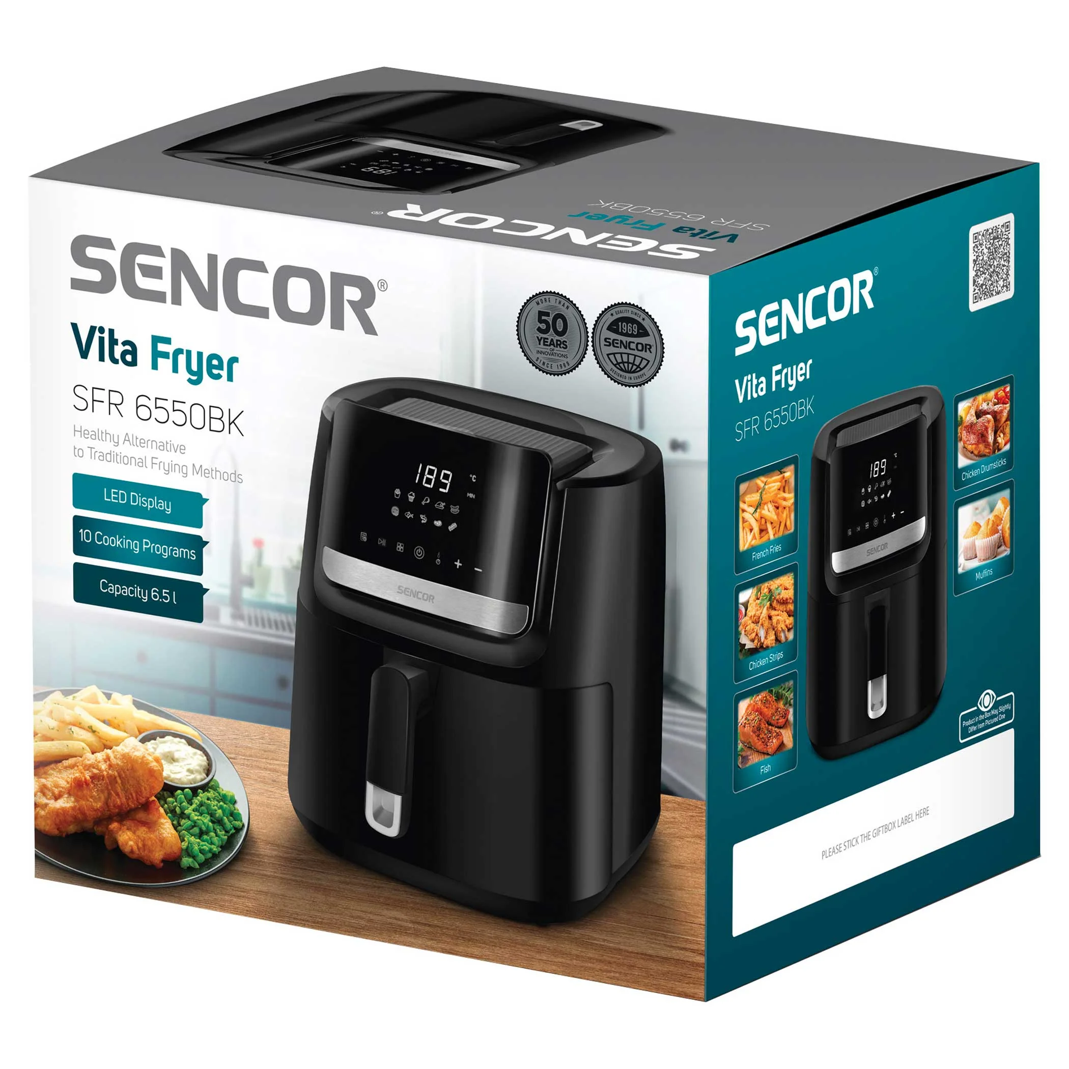 Sencor SFR6550BK Digital Air Fryer – 6.5 L XL Capacity, 1600 W, Oil-Free Rapid Hot Air Technology - Image 11