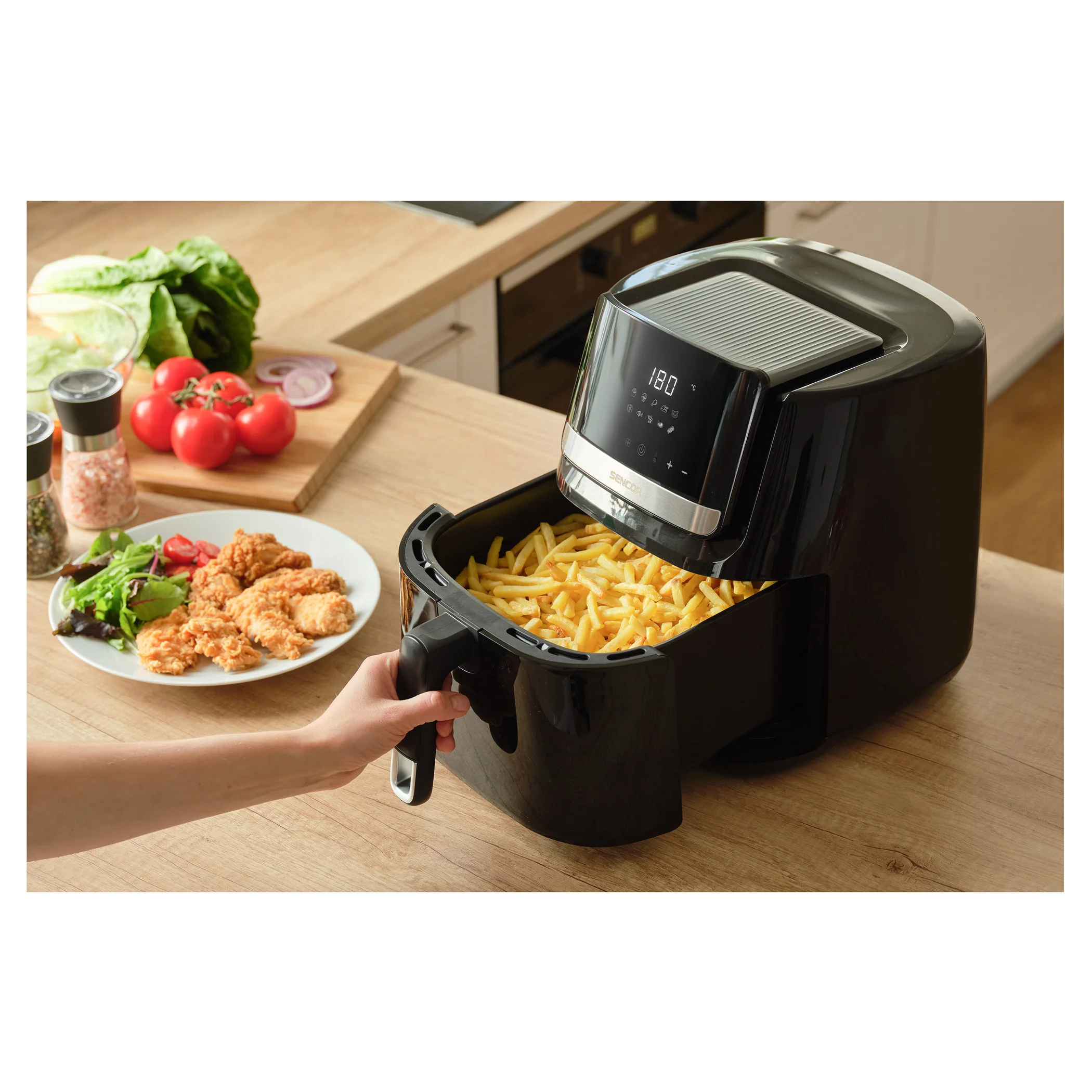Sencor SFR6550BK Digital Air Fryer – 6.5 L XL Capacity, 1600 W, Oil-Free Rapid Hot Air Technology - Image 8