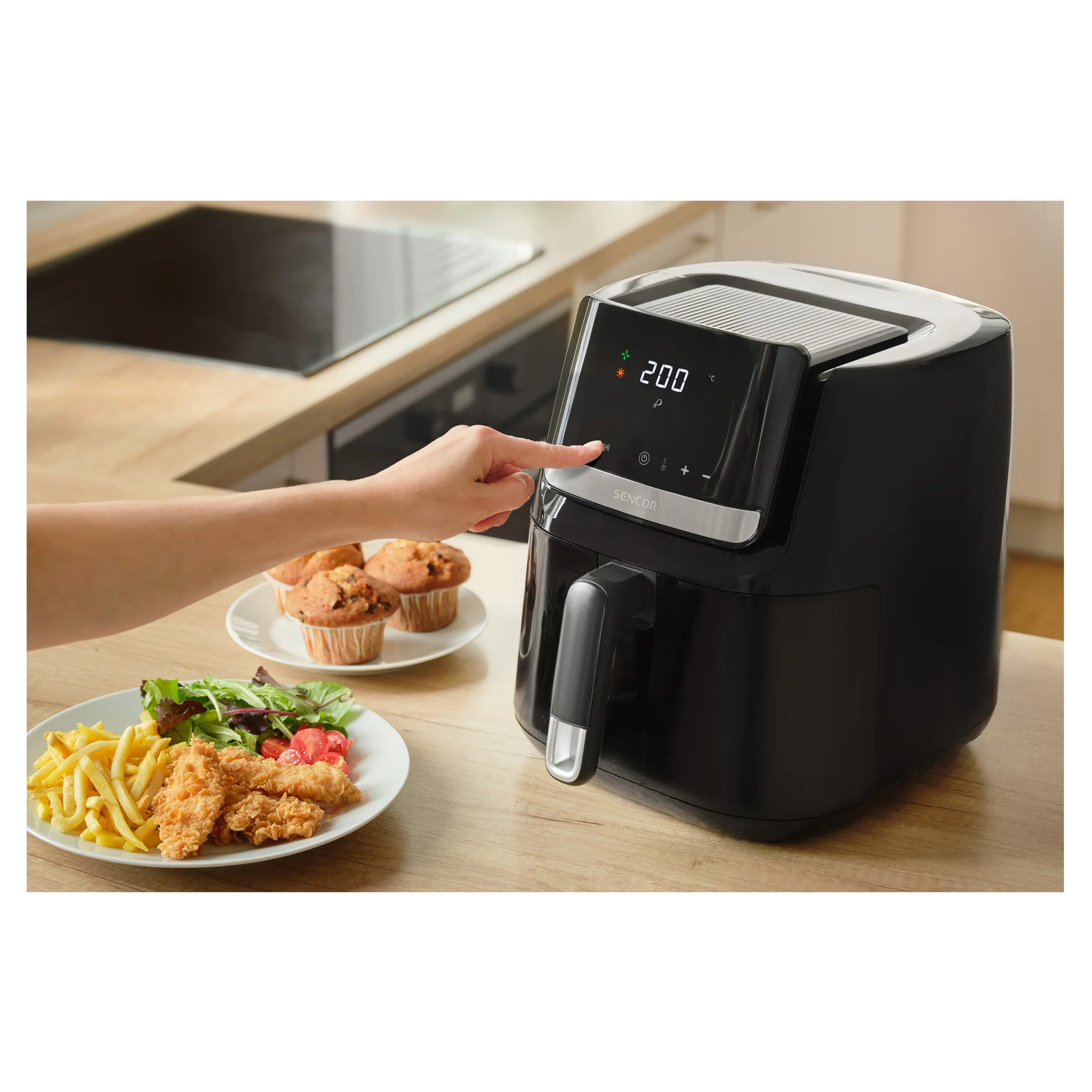 Sencor SFR6550BK Digital Air Fryer – 6.5 L XL Capacity, 1600 W, Oil-Free Rapid Hot Air Technology - Image 9