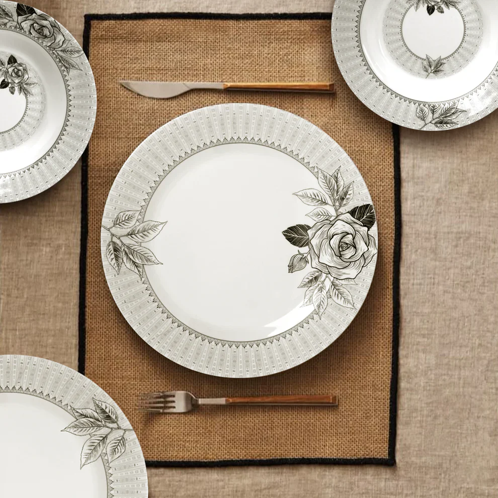 Shadow Bloom Dinner Set – Dark Florals with Deep, Timeless Elegance (22 / 30 / 43 PCS) - Image 2