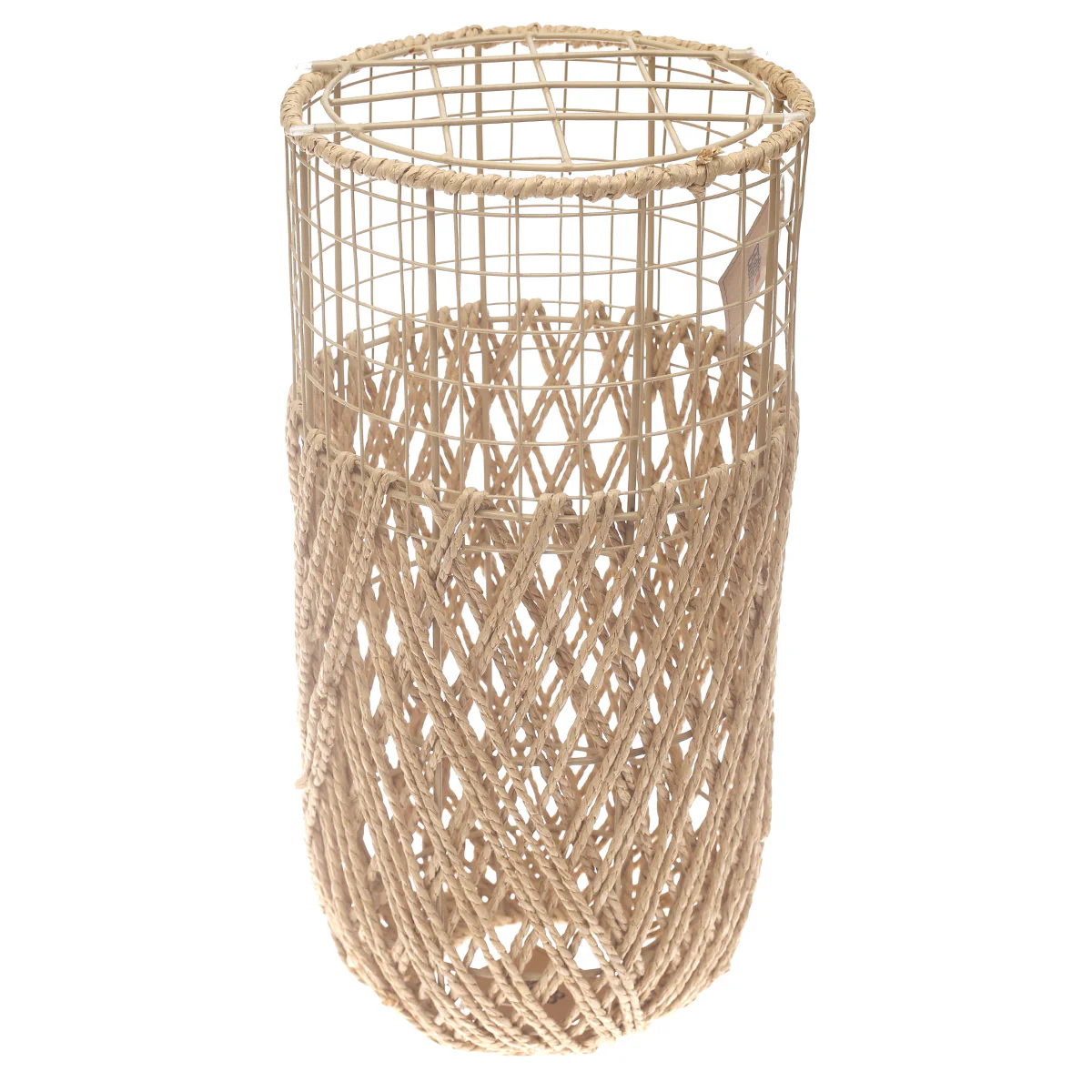 Small Natural Rope & Metal Decorative Vase – 19 Inch Handwoven Floor Accent - Image 2