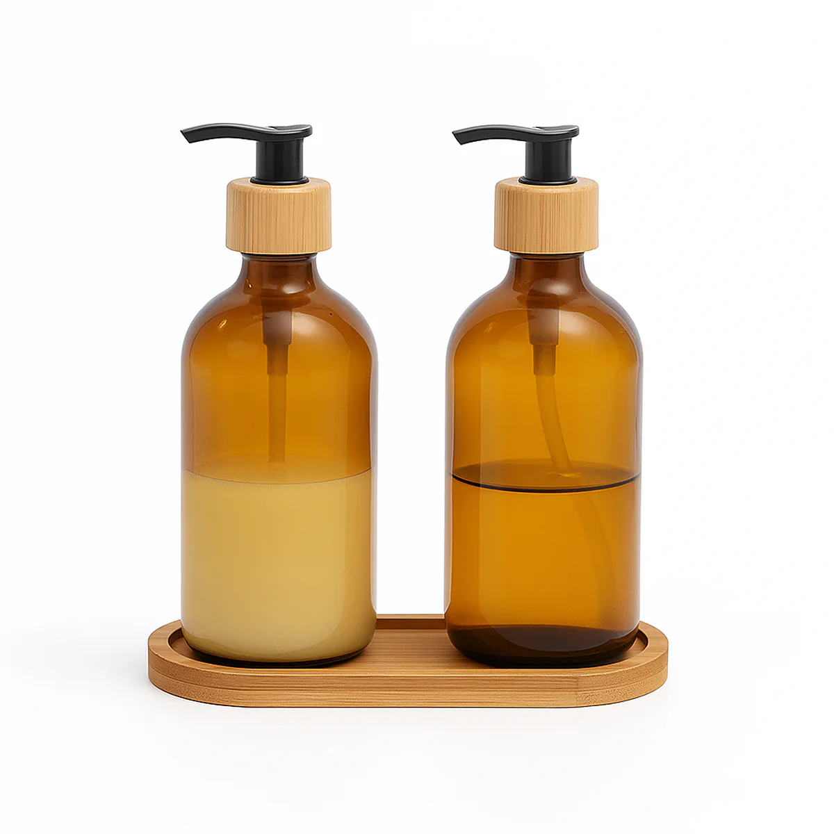 SOAP DISPENSER GLASS BOTTLE – 2PCS (Brown)