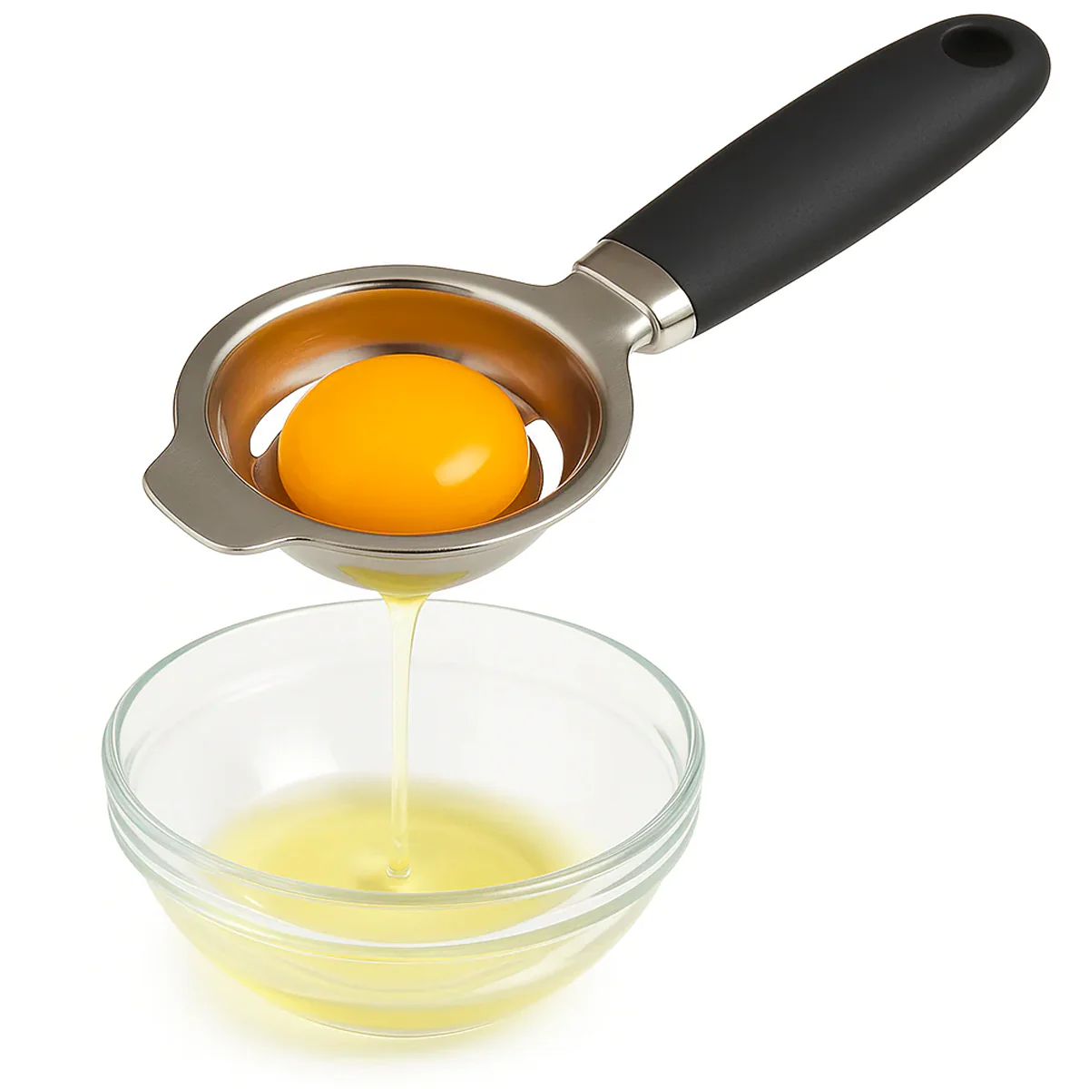Stainless Steel Deep Egg Separator – Easy Yolk & White Separator with Non-Slip Handle