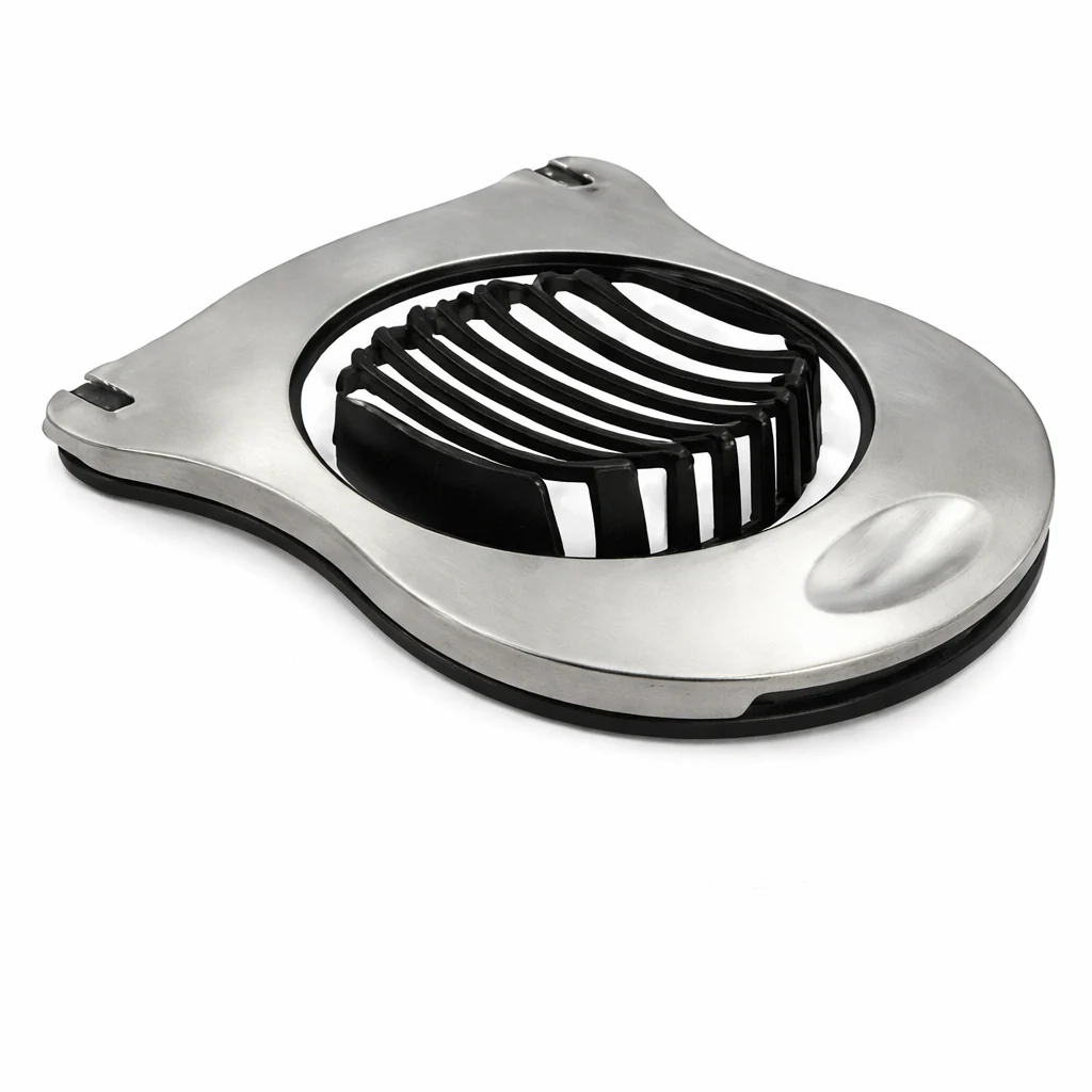 Stainless Steel Egg Cutter – Multi-Function Egg Slicer for Perfect Round & Wedge Cuts