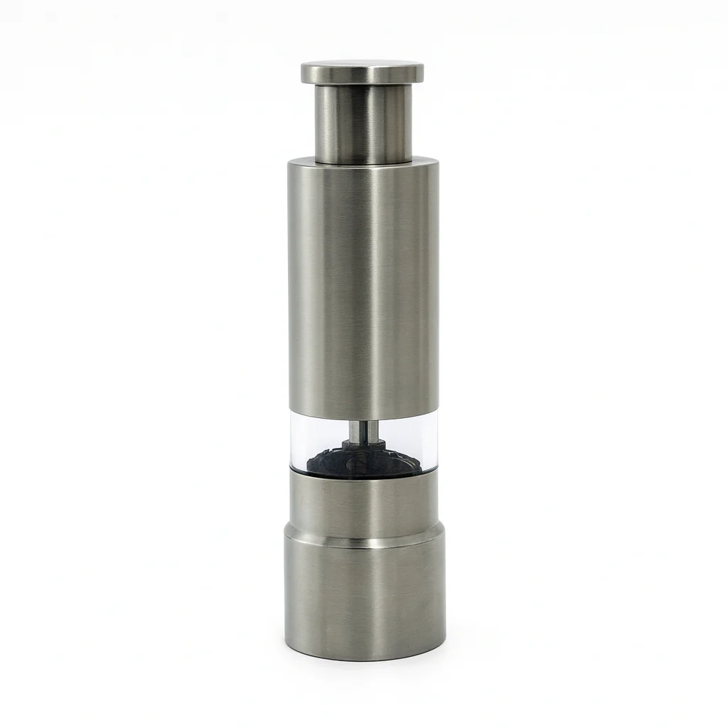 Stainless Steel Pepper & Salt Grinder – Adjustable Ceramic Mill with Transparent Window - Image 2
