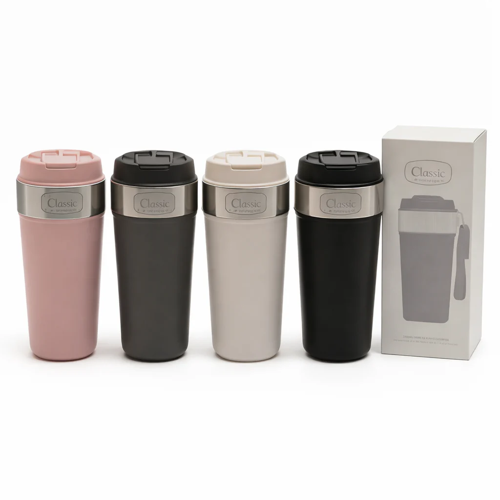 Stainless Steel Vacuum Coffee Cup 500ML – Classic Insulated Travel Mug
