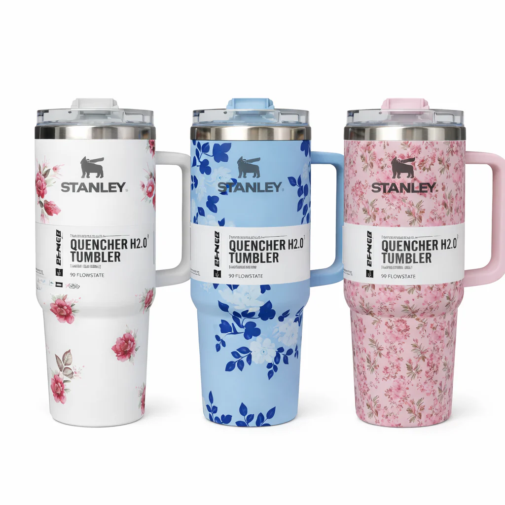 Stanley Tumbler Floral Pattern 1200ML – 40oz Insulated Quencher H2.0 Travel Mug