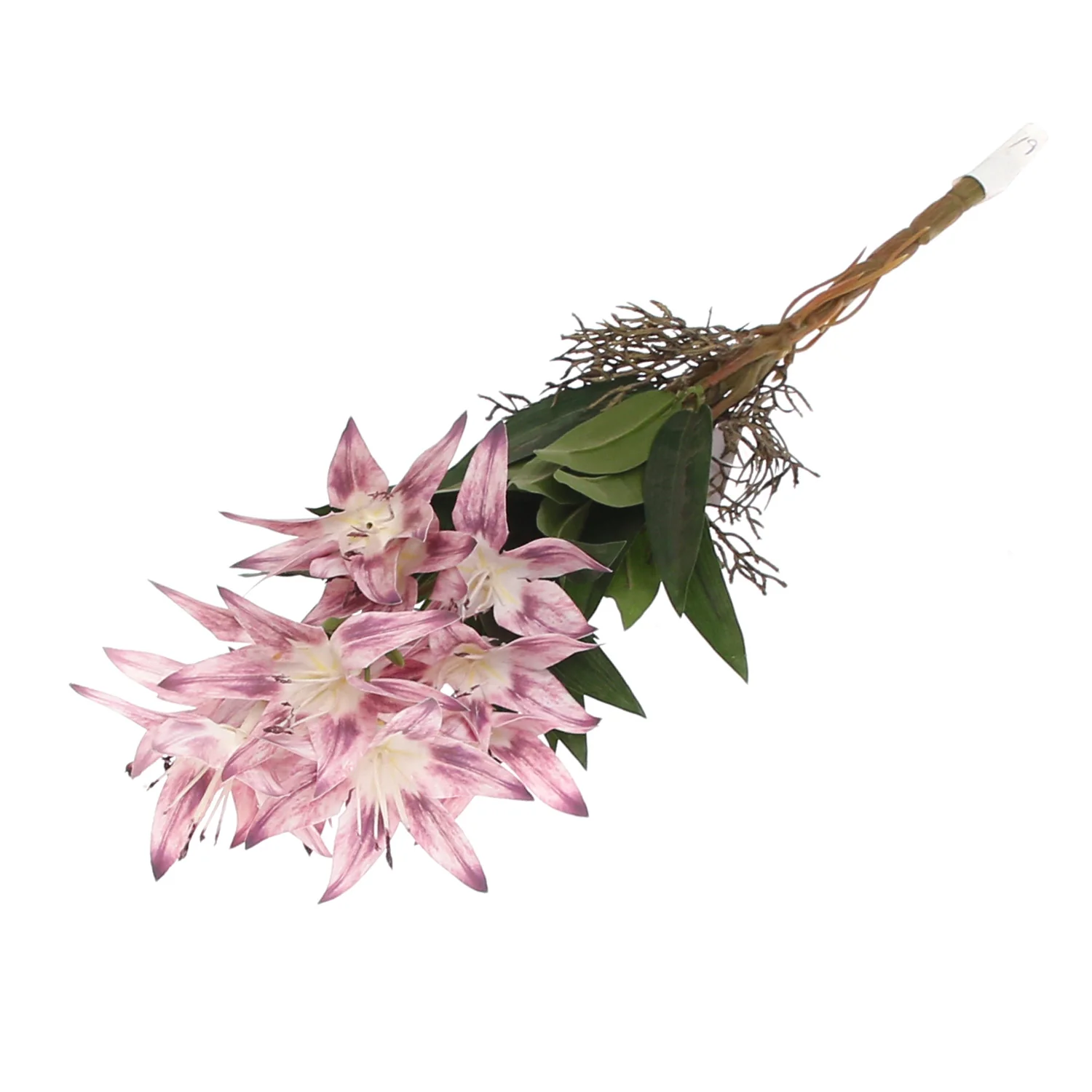 Stargazer Lily Flower Bunch Purple – Artificial Floral Bundle