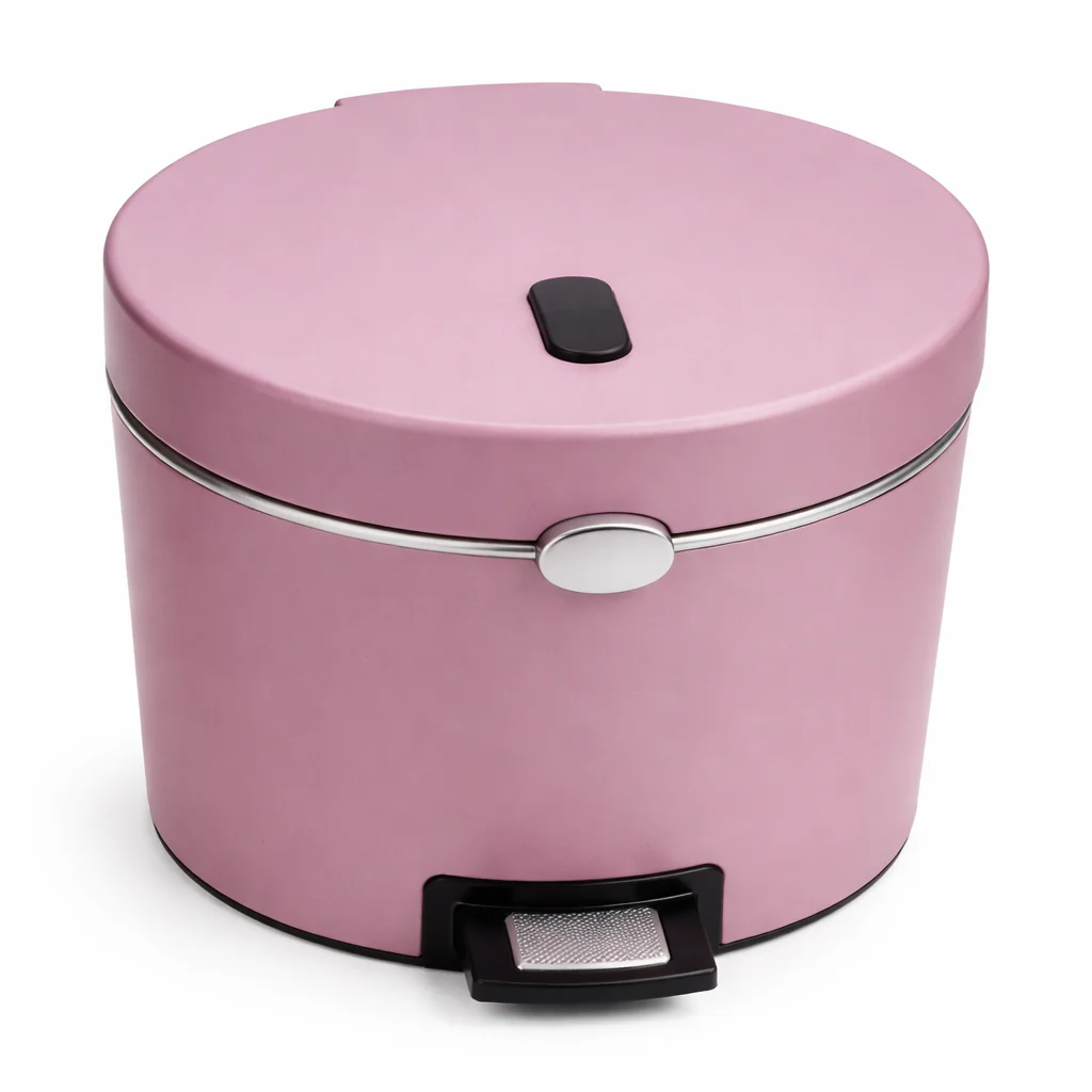 Suremiao Soft Close Dustbin – Elegant Pink Pedal Trash Can with Silent Lid & Odor Control for Home & Bathroom - Image 2