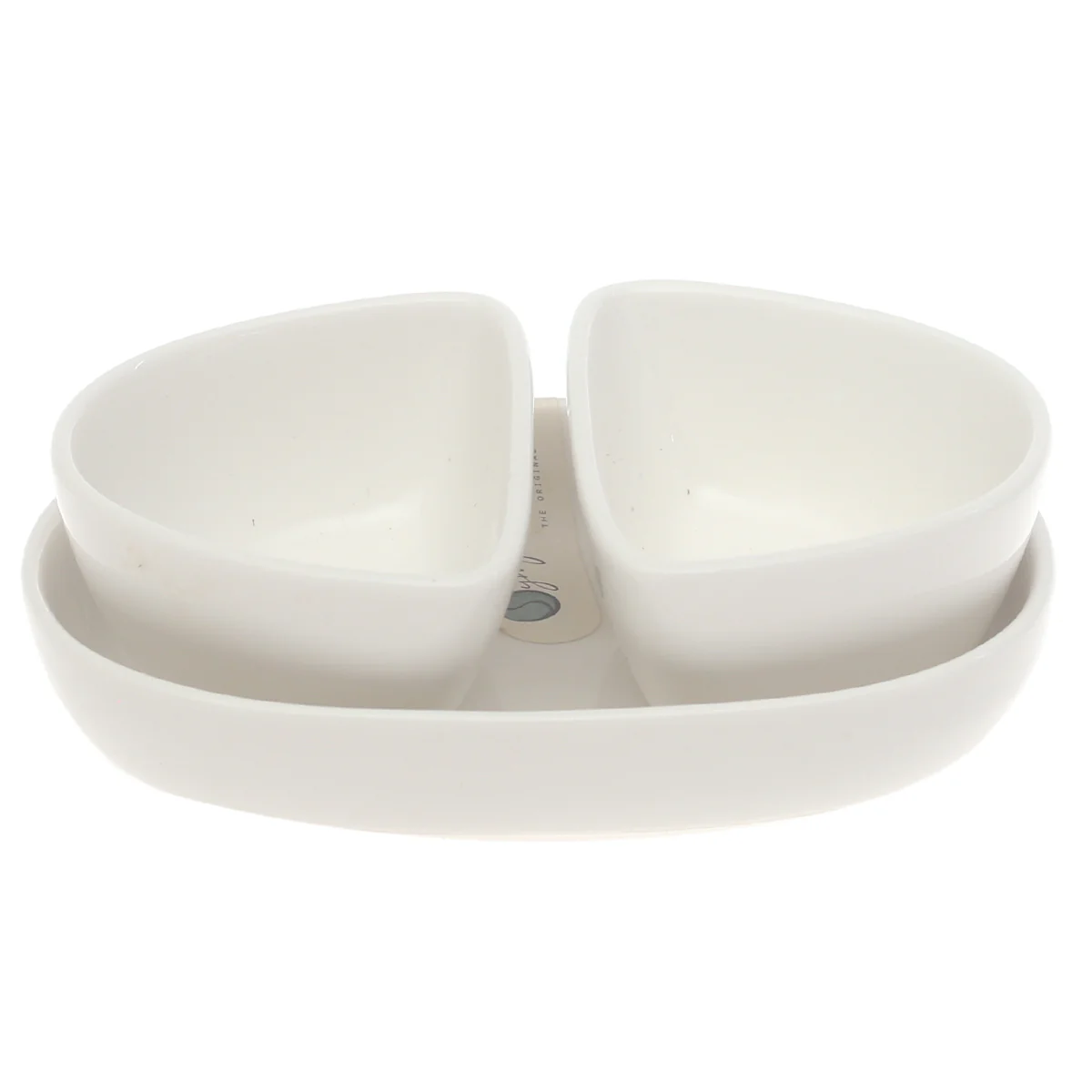 Symphony Moroccan Sauce Set 3 Pieces – Elegant White Serving Bowls with Tray - Image 2