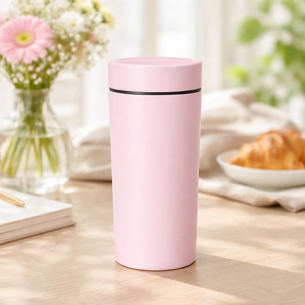 Temperature Controlled Glass Water Bottle with Smart Lid – Sleek Pink Insulated Travel Bottle