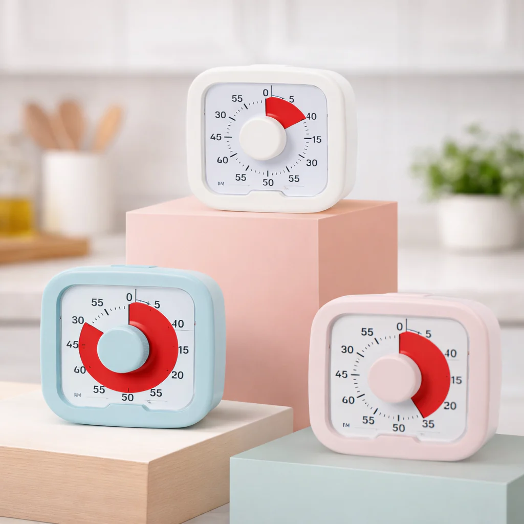 Timer Alarm Clock – Silent Mechanical Kitchen & Study Timer