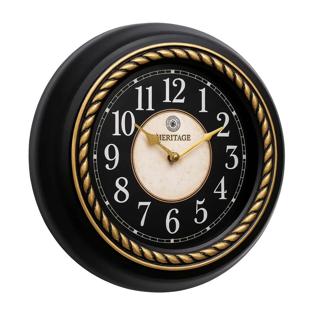 Titanic Wall Clock – Black & Gold Vintage Design with Plastic Frame, Silent Quartz Movement - Image 2
