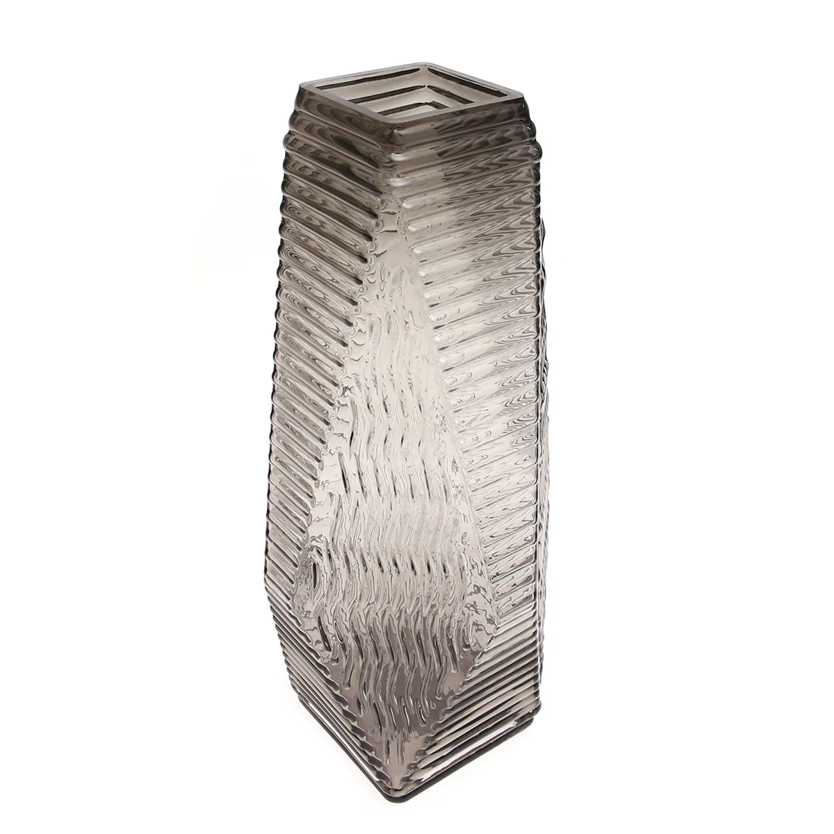Transparent Diamond-Shape Glass Vase | Modern Clear Geometric Décor