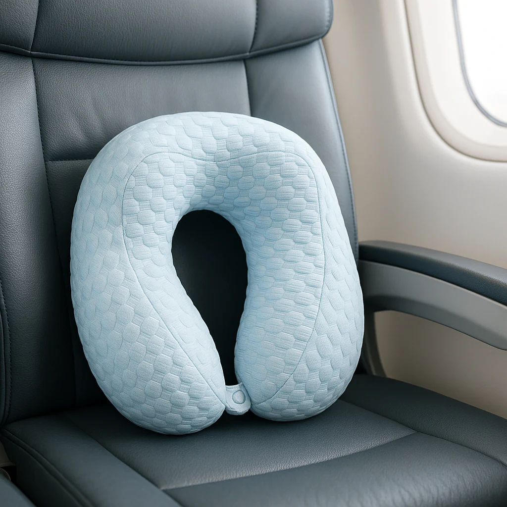 Travel Neck Pillow – Variant: Blue, Brown, Pink, Green - Image 2