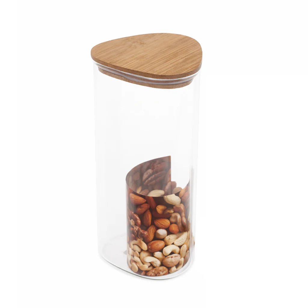 Tri Jar Large – Clear Storage Jar with Wooden Lid - Image 3