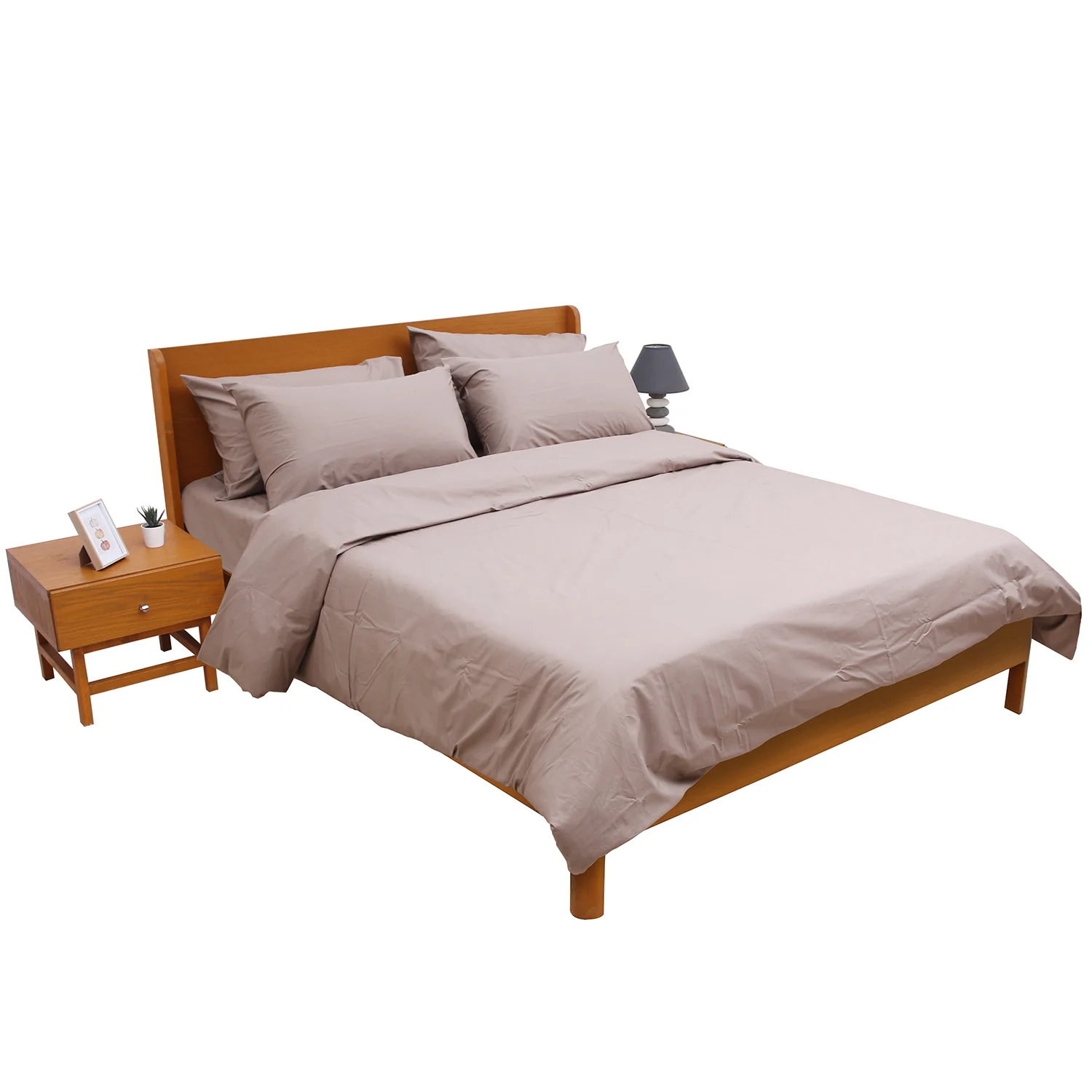 Tuope Grey PC Dyed Double Bedding Set of 6 - Image 3