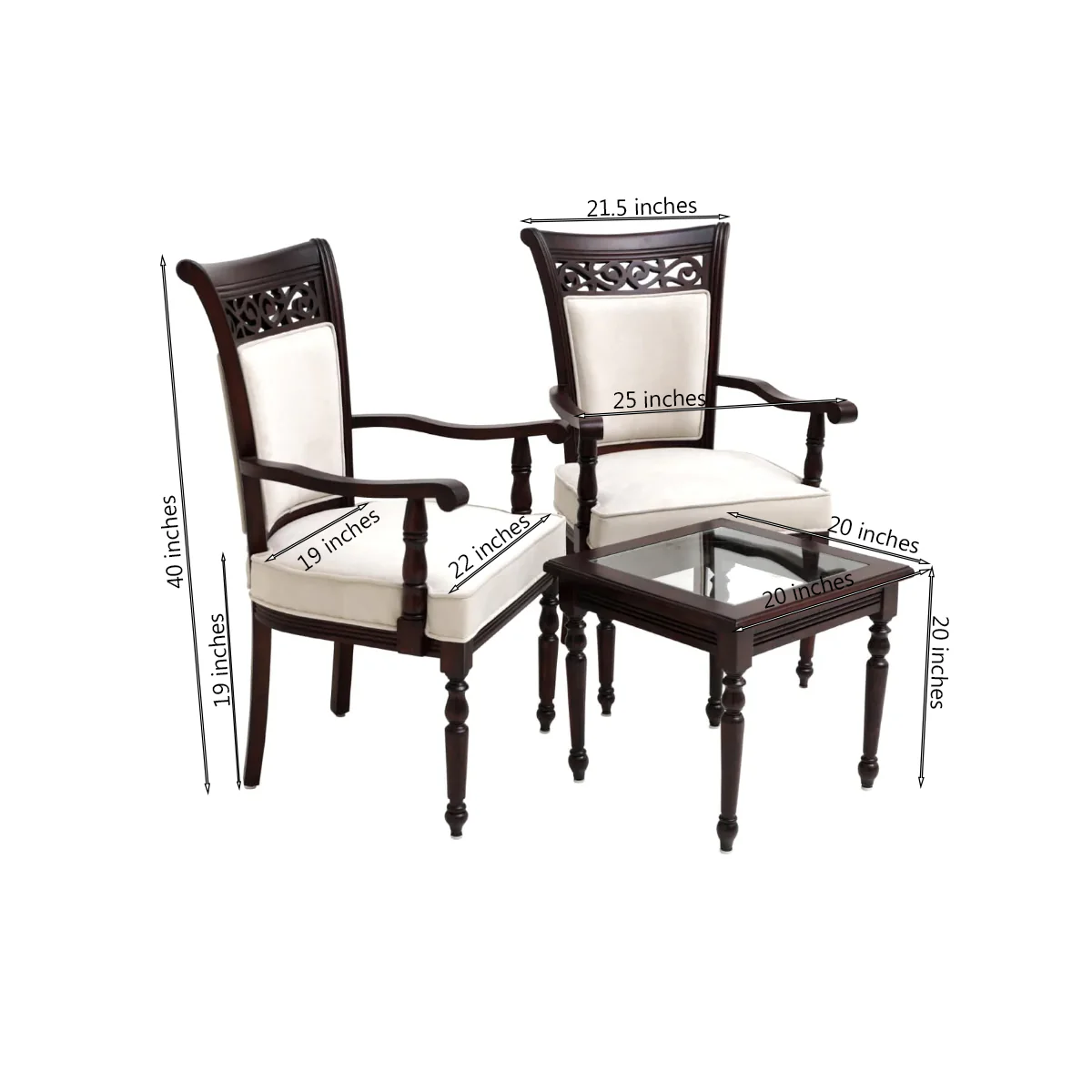 Vintage Chair set 3 pcs - Image 6