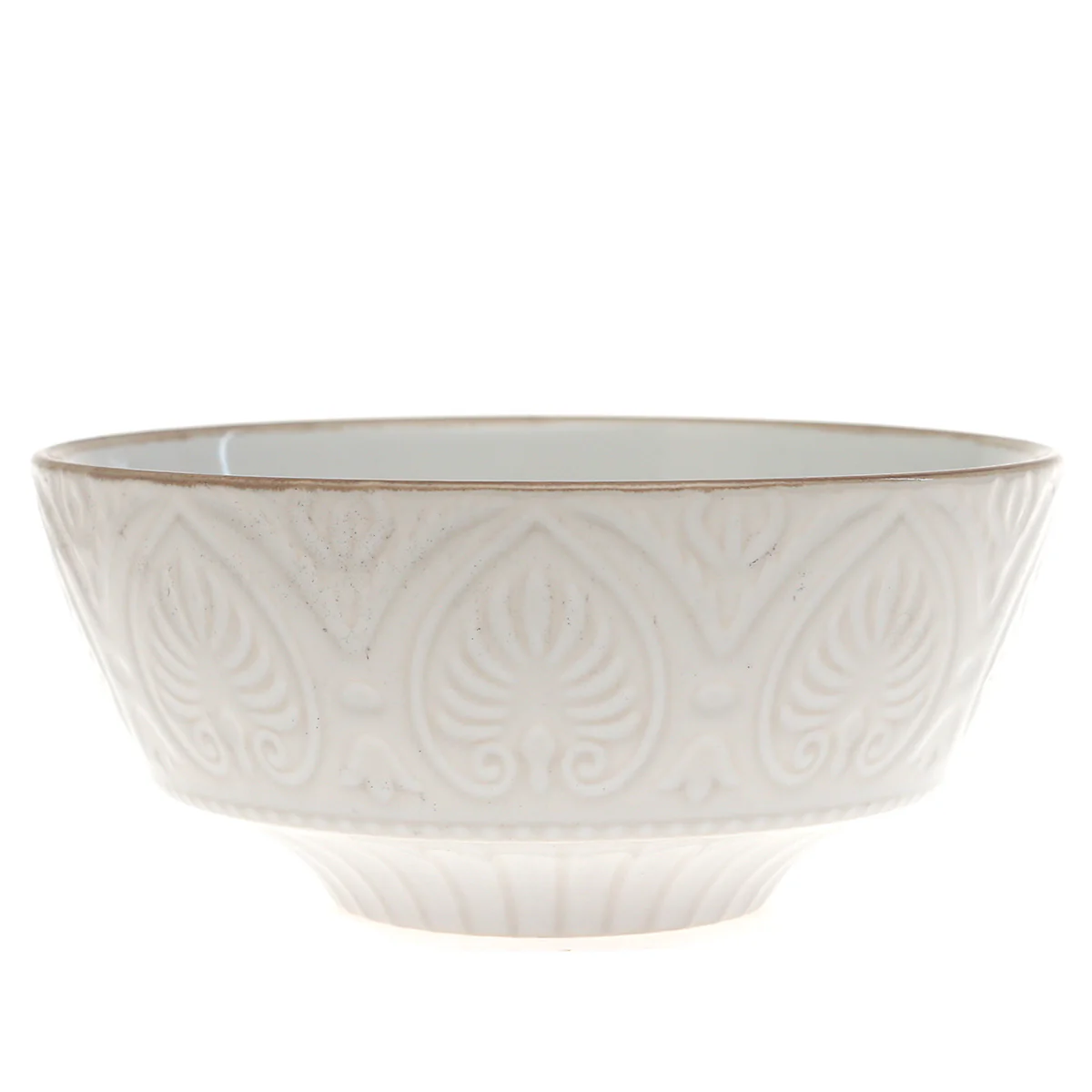 White Ceramic Bowl with Embossed Texture – 6 Inch Elegant Serving & Décor Bowl - Image 2