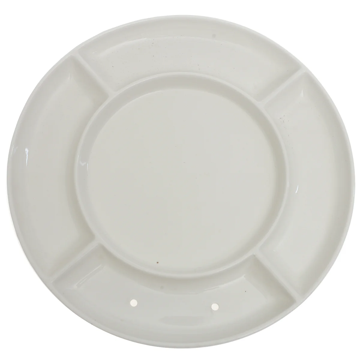 White Ceramic Divided Serving Platter 12 Inch – Sectioned Round Dinnerware Plate - Image 2