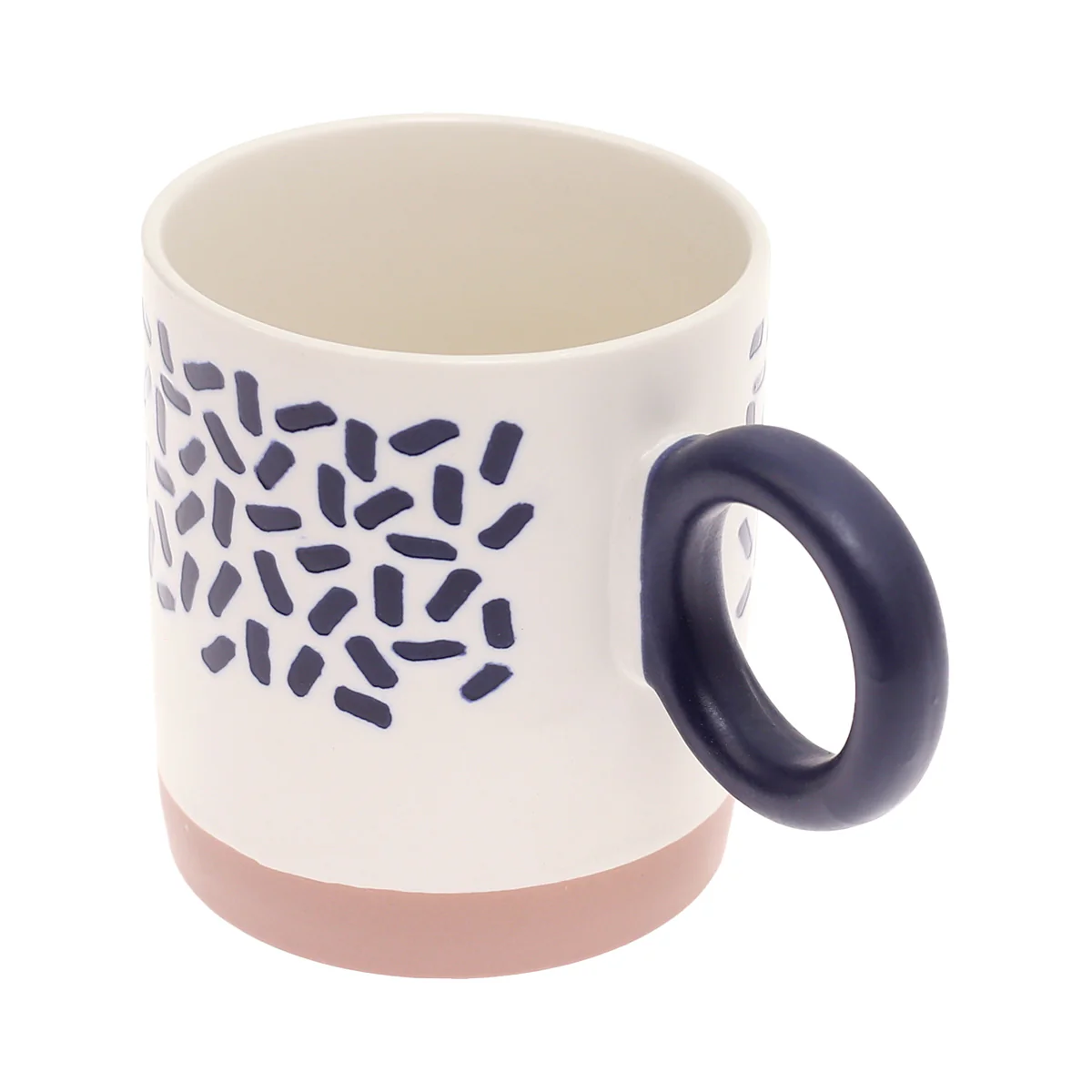 White Ceramic Mug with Black Sprinkle Pattern - Image 3