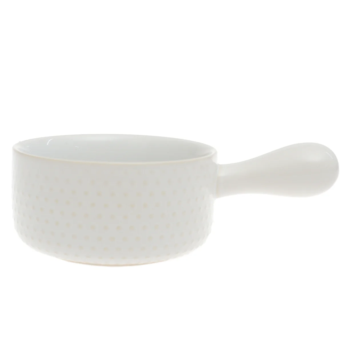 White Ceramic Serving Bowl with Handle – 5 Inch Minimalist Sauce & Soup Bowl - Image 2