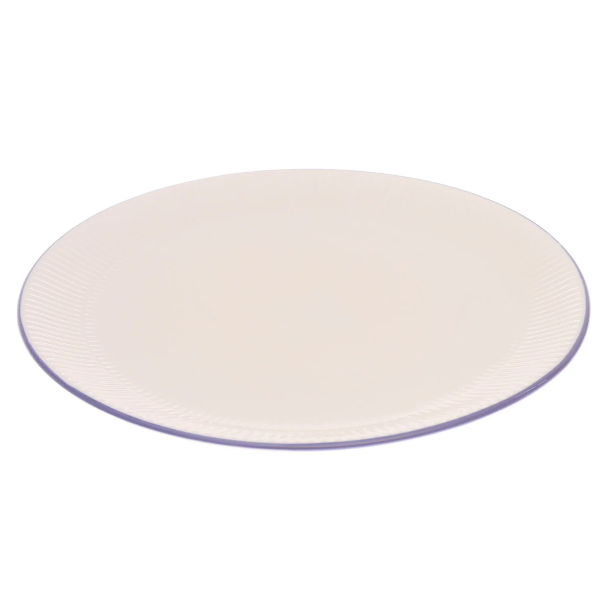 White Dinner Plate 11 Inch – Elegant Textured Rim Ceramic Plate