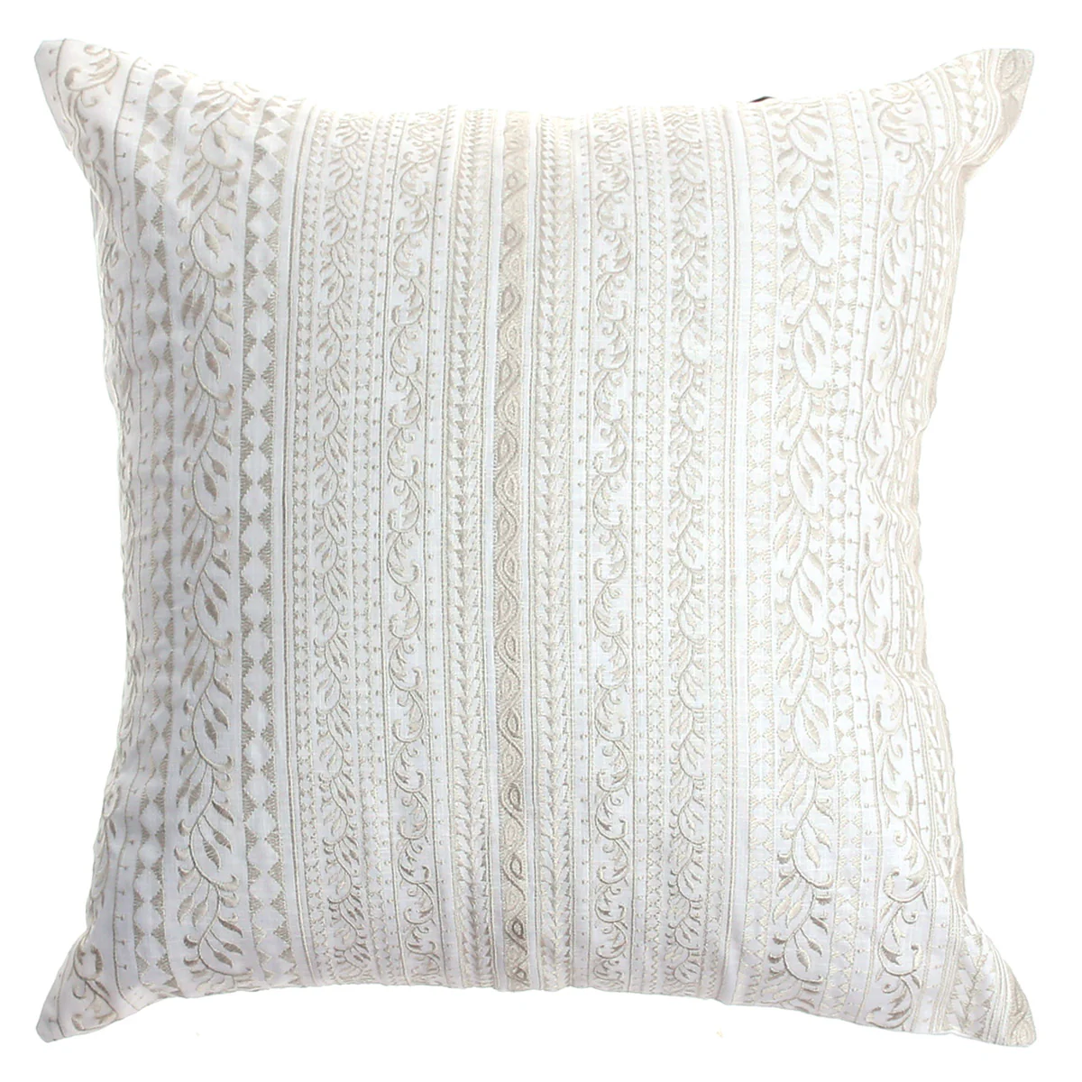 White Jaal Cushion Cover 20x20 – Elegant Cotton Embroidered Throw Pillow Cover - Image 2
