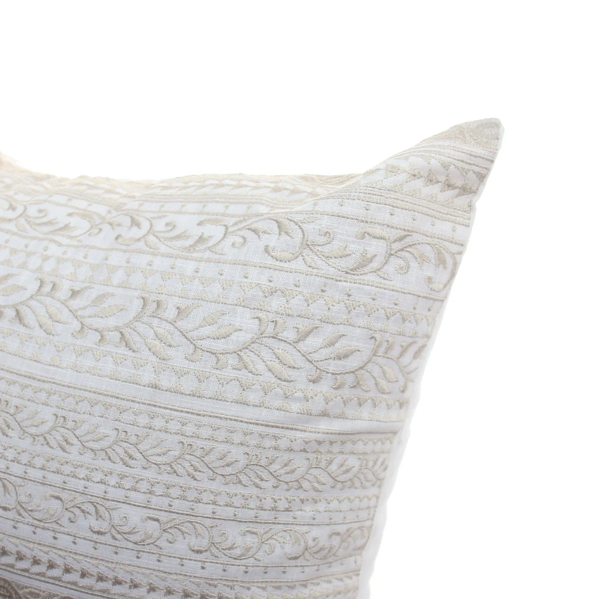 White Jaal Cushion Cover 20x20 – Elegant Cotton Embroidered Throw Pillow Cover - Image 3