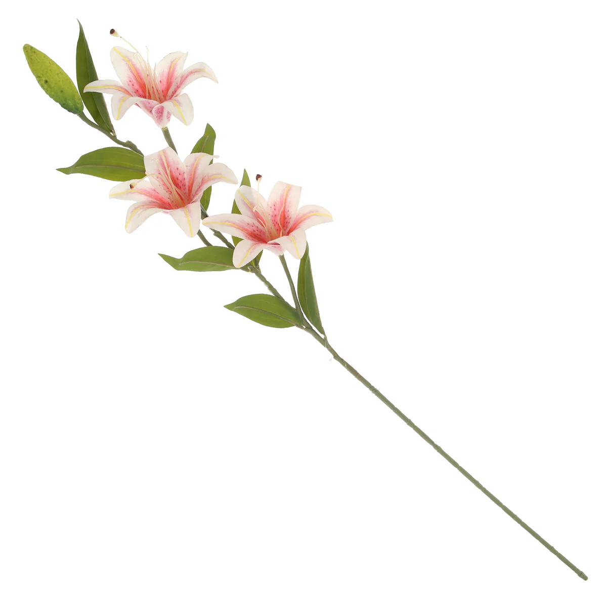 White & Pink Lily Flower Stick – Artificial Floral Stem - Image 2