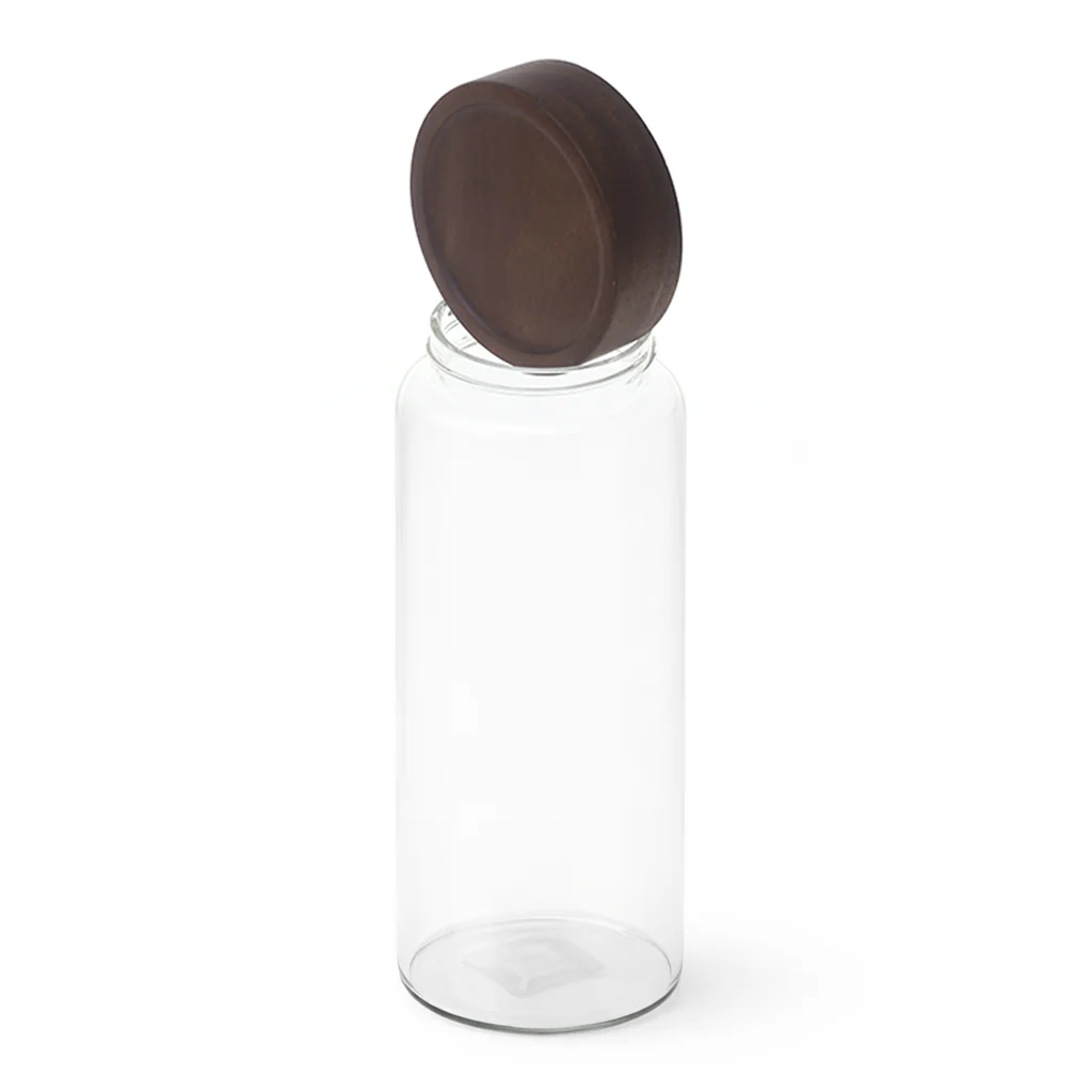 Wood Lid Jar (Large) – Tall Premium Storage Container with Dark Wooden Lid - Image 2