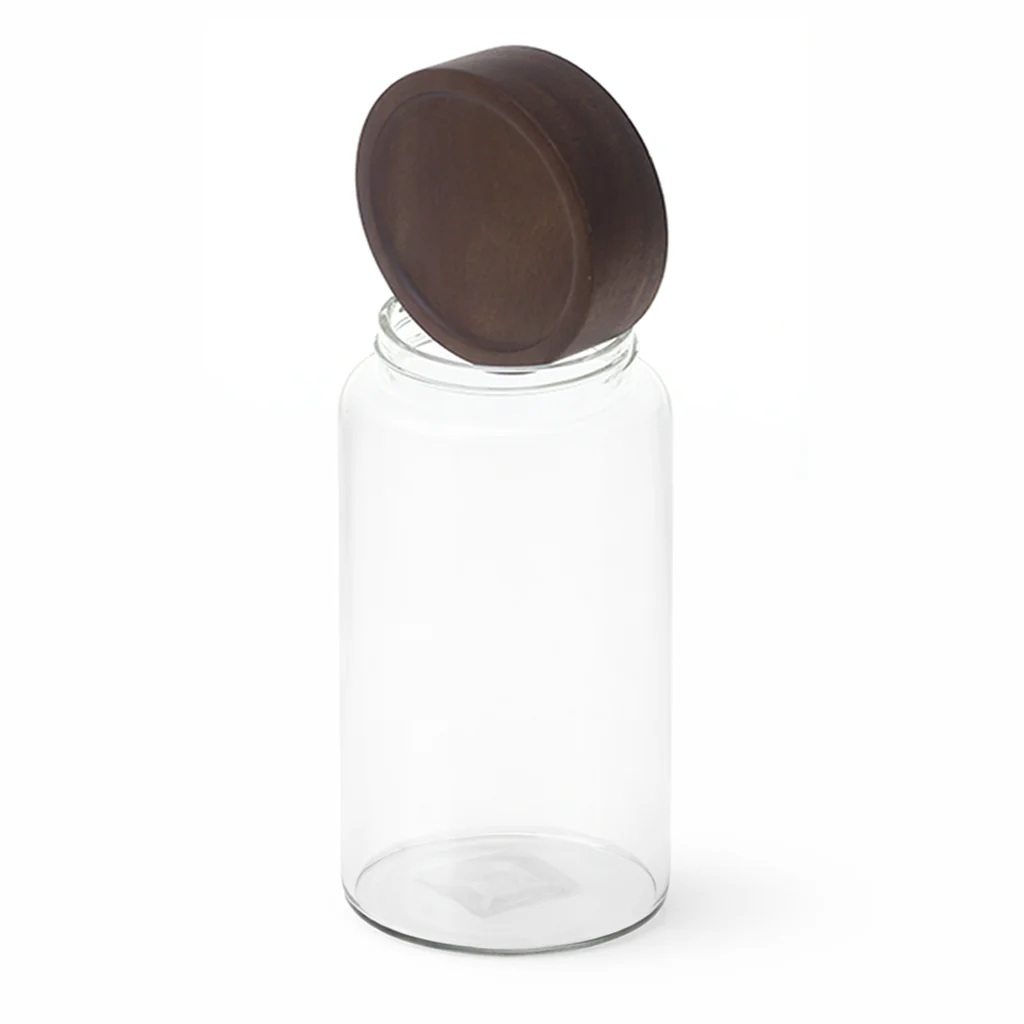 Wood Lid Jar (Medium) – Tall Storage Container with Dark Wooden Lid - Image 3