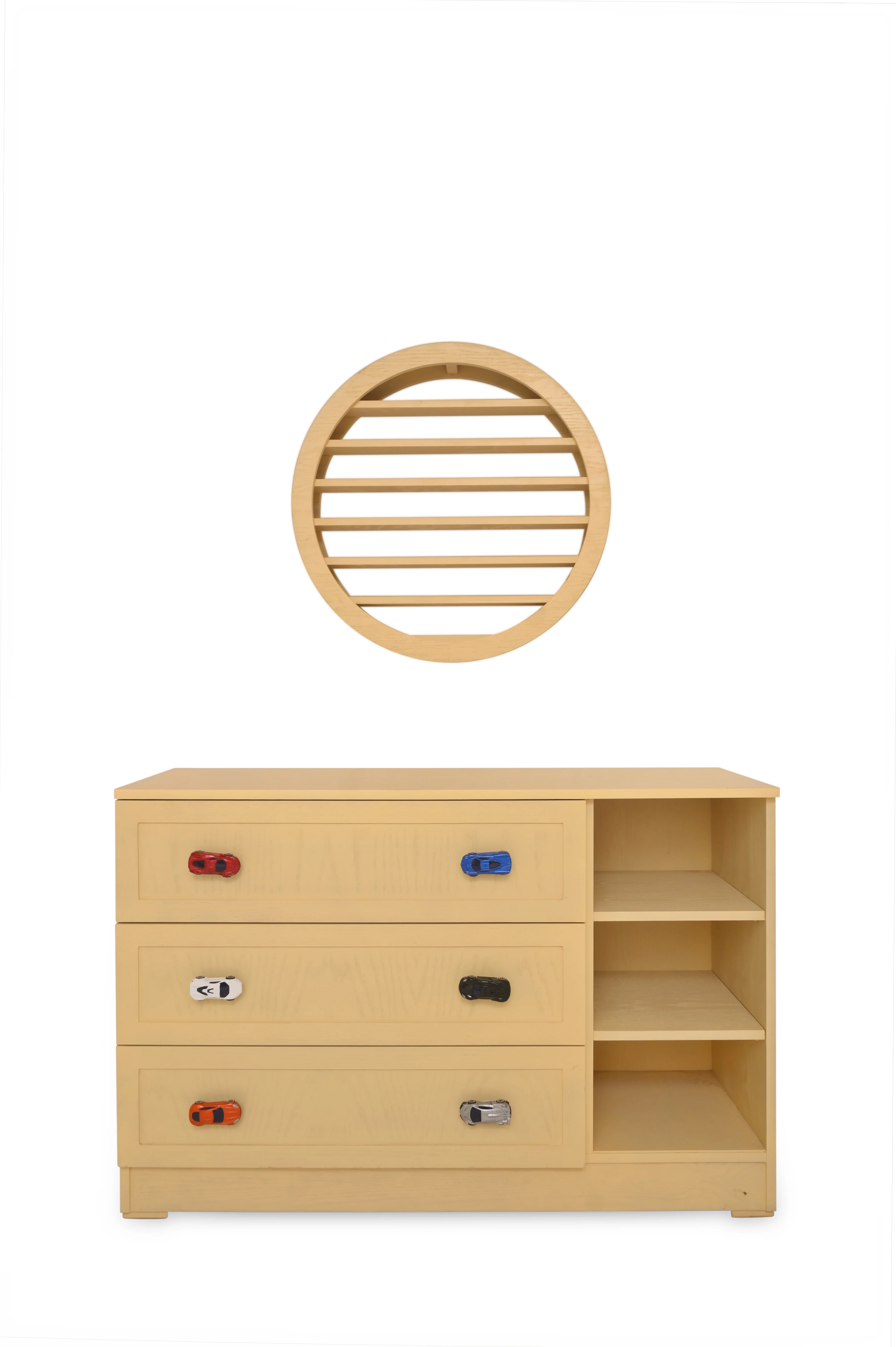 Wooden Cart Bed Set – Kids Bed with Chest of Drawers & Bookshelf - Image 4