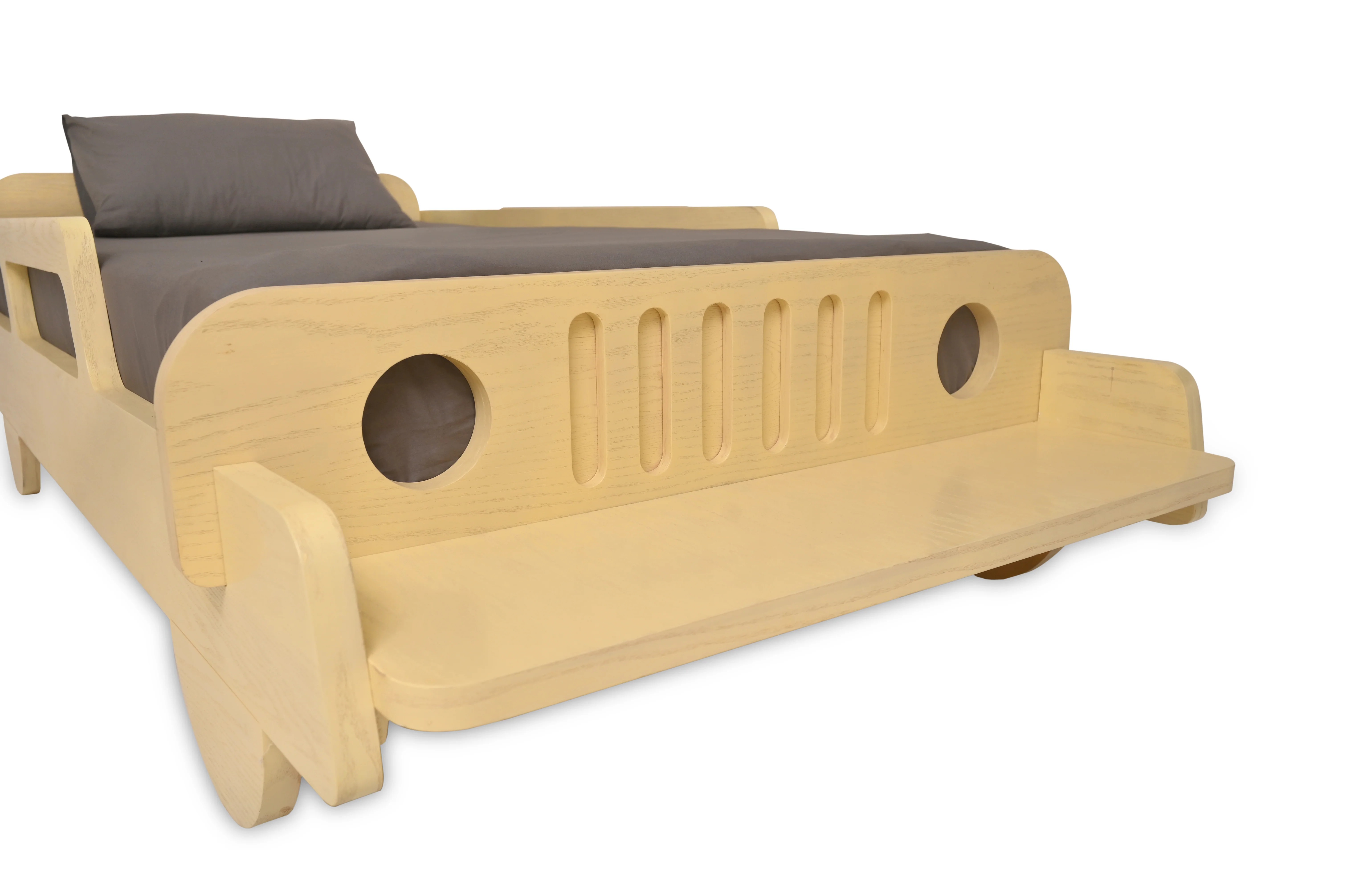 Wooden Cart Bed – Single Size Kids Bed with Playful Cart Design - Image 3