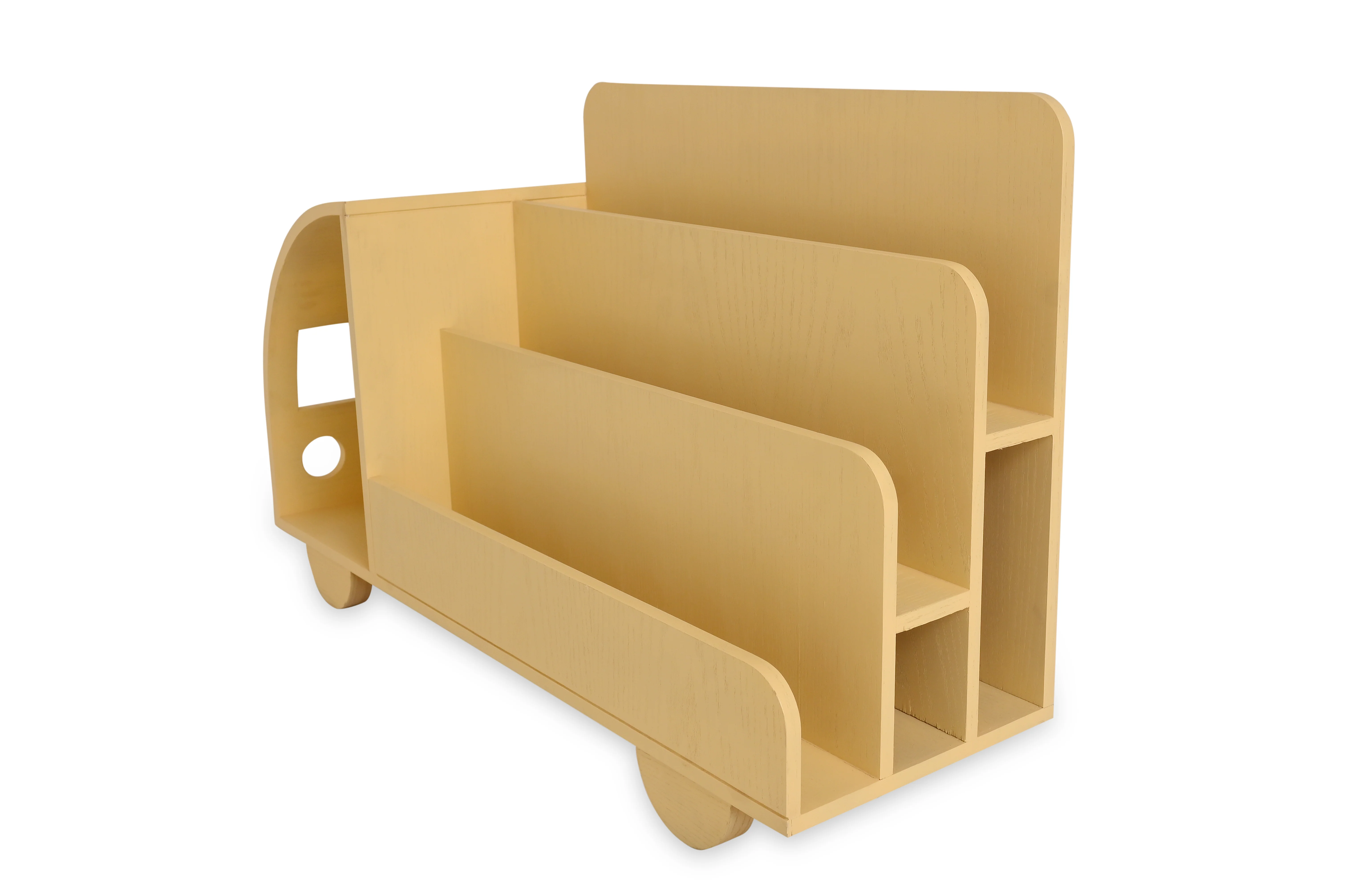 Wooden Cart Bookshelf – Kids’ Room Wall-Mounted Shelf - Image 2