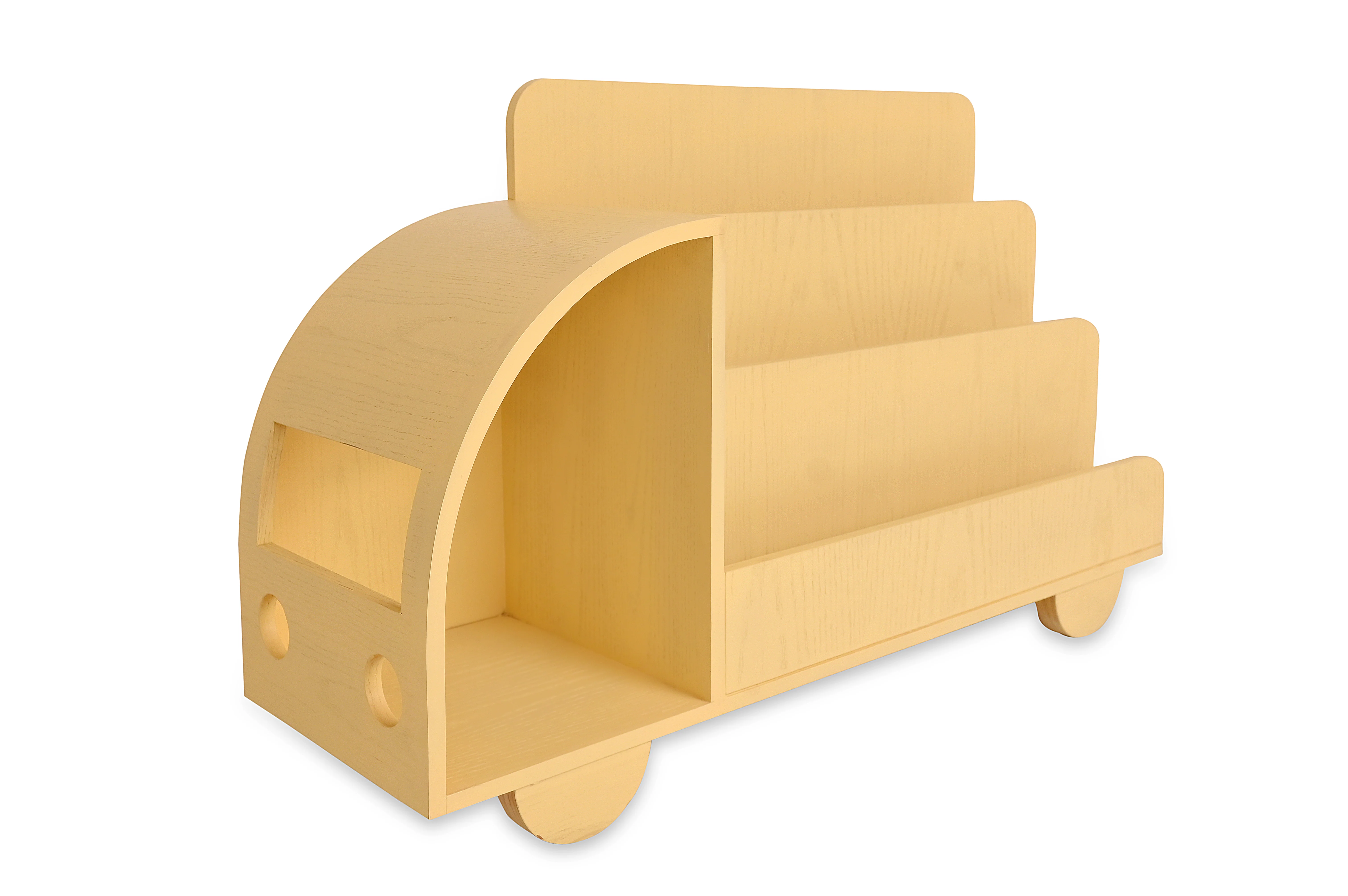Wooden Cart Bookshelf – Kids’ Room Wall-Mounted Shelf - Image 3