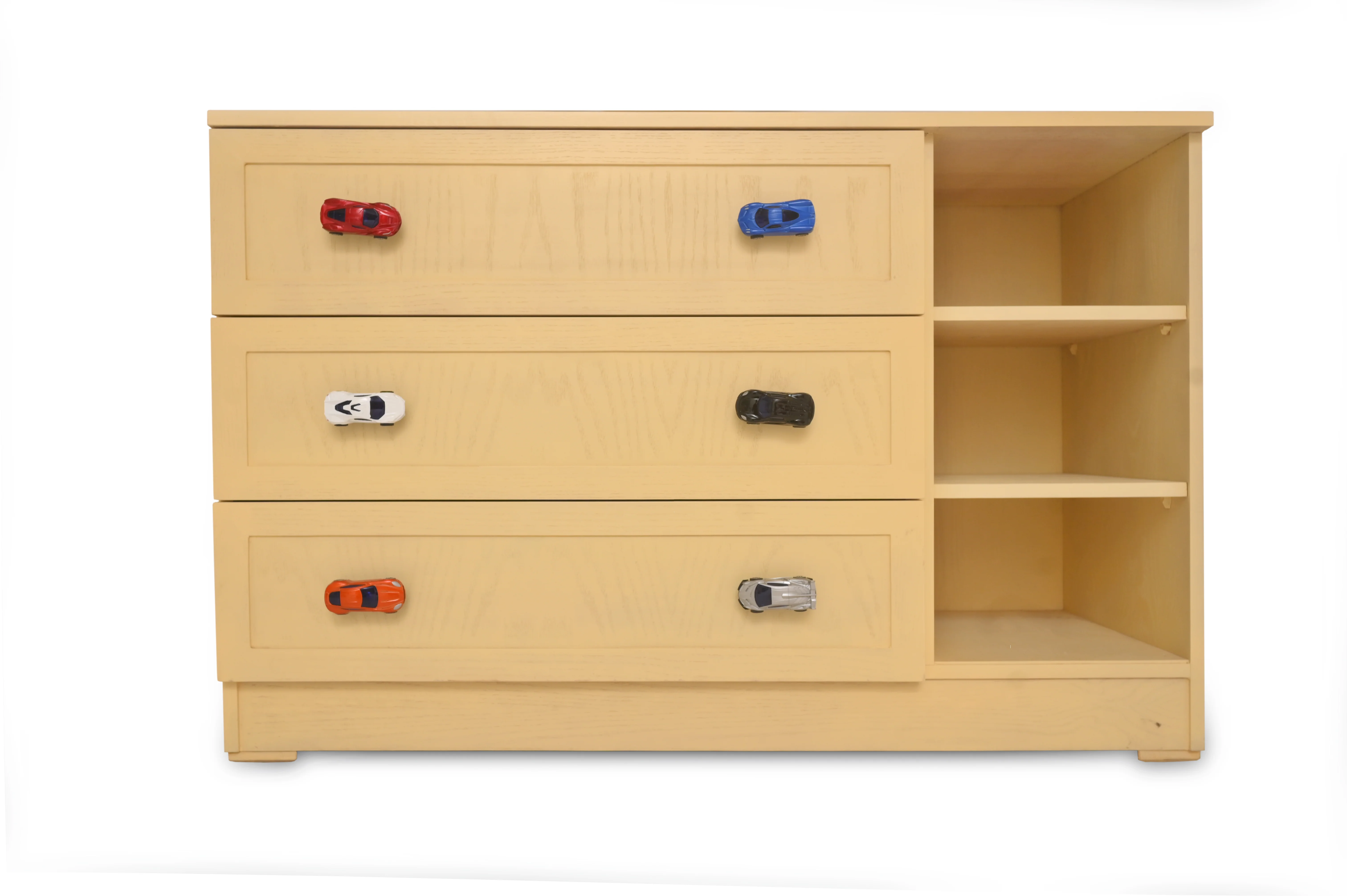 Wooden Cart Chester – Kids’ Chest of Drawers with Toy Car Handles - Image 3