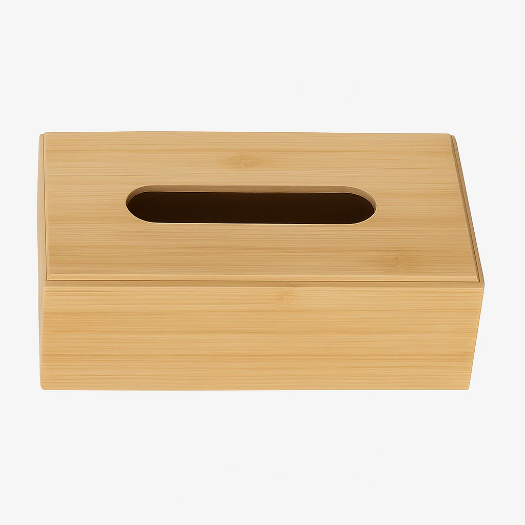 Wooden Tissue Box – Simple Rectangle Tissue Holder for Home, Office & Bathroom