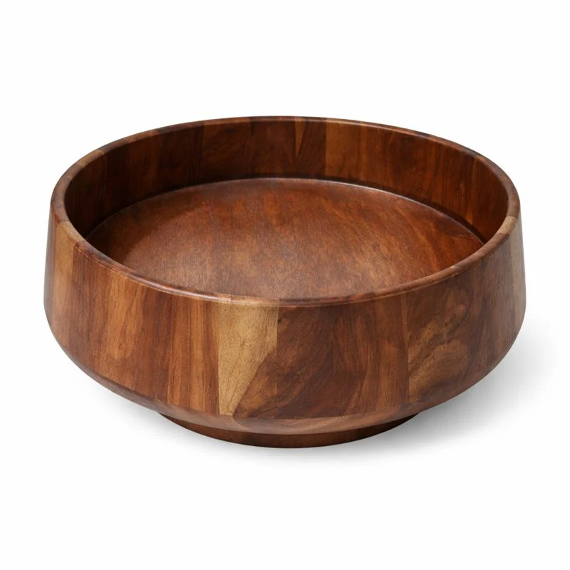 Woodgrain Harvest Basket | Handcrafted Wooden Bowl – 10.5 Inch Diameter - Image 2